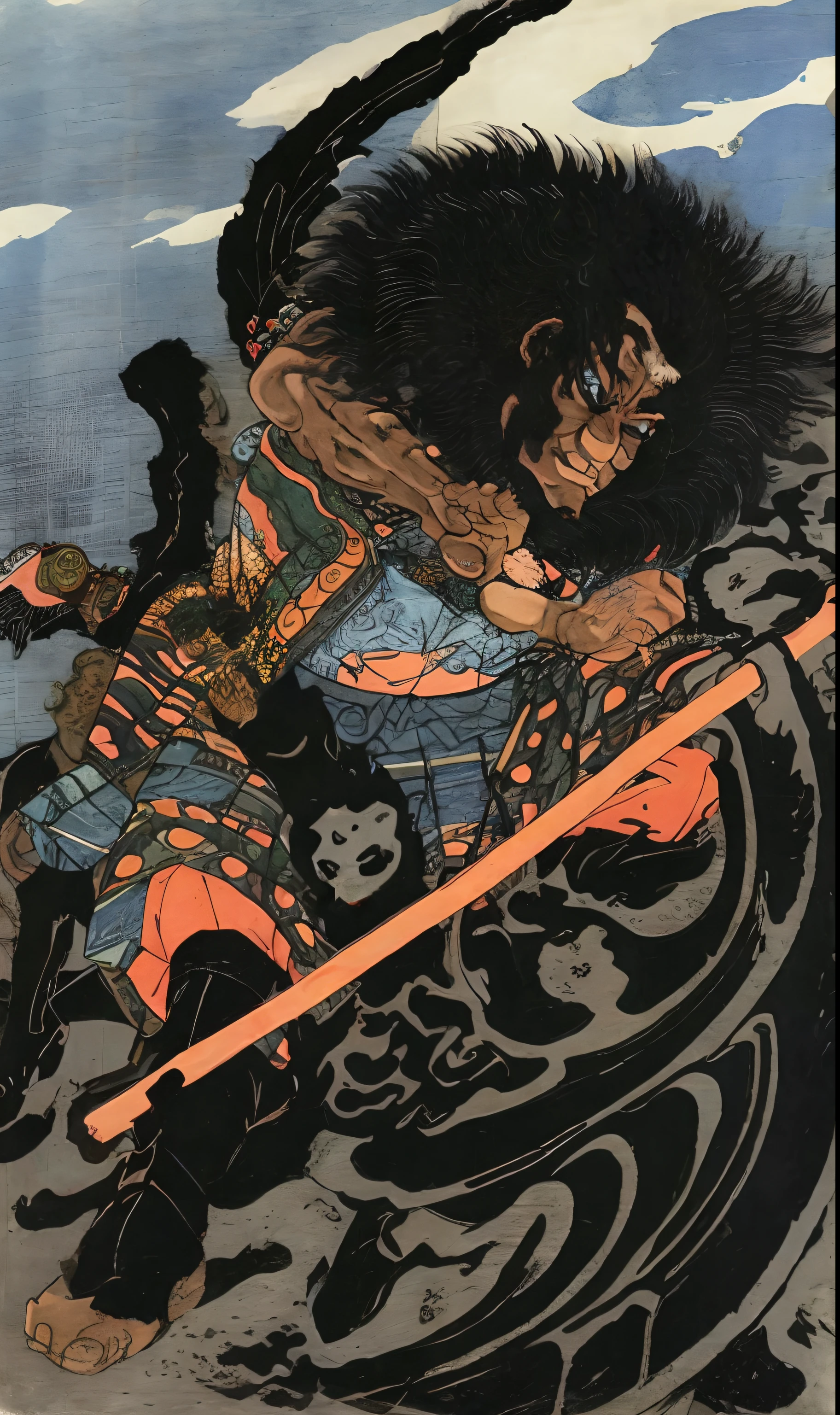 Wusong fights tigers,ukiyo-style,k hd