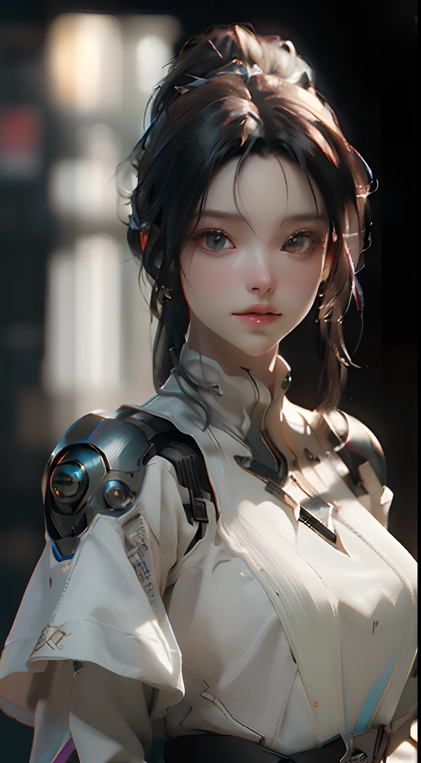 ((best quality)), ((masterpiece)), (detailed:1.4), 3D, Image of a beautiful cyberpunk woman,human development report (high dynamic range),Ray tracing,NVIDIA RTX,super resolution,Unreal 5,subsurface scattering,PBR texture,post processing,Anisotropic filtering,depth of field,Maximum clarity and sharpness,multi-layer texture,Albedo and specular maps,surface coloring,Accurate simulation of light-material interaction,Perfect proportion,octane rendering,Two-tone lighting,Large aperture,Low ISO,white balance,rule of thirds,8K original,