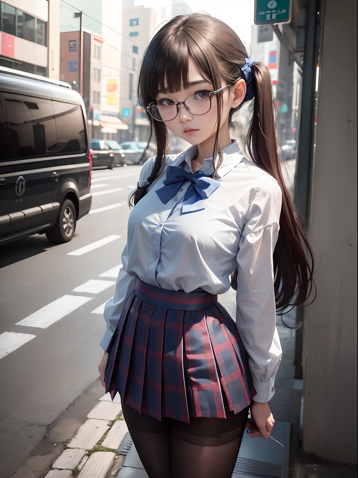 realistic full body photo of a  1girl, hachikuji mayoi, backpack, bag, twintails, (chibi:1.1),<lora:my_LoRA_hachikujiMayoi_v1:0.7> by Jeremy Lipking, by William Bouguereau, (by Alphonse Mucha:0.5)