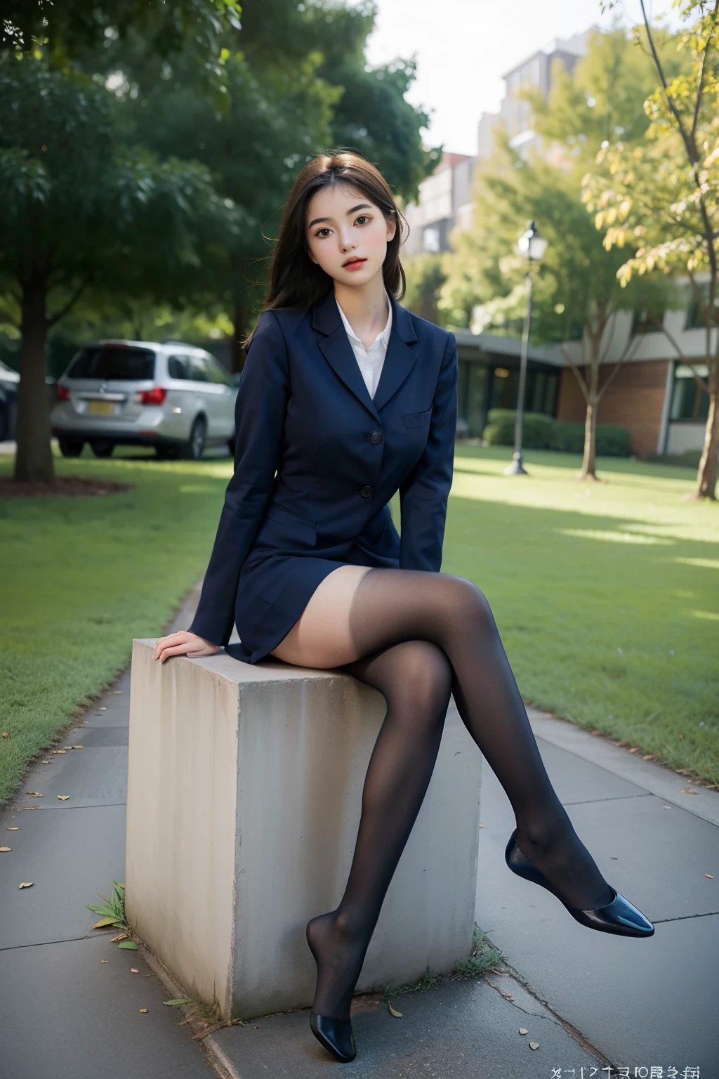 (8K High Resolution), (top-quality), (Raw quality),(masutepiece:1.2), (realisitic), (Photorealistic:1.37), ,Large eyes,long eyeslashes,(Live-action realistic style),The Ultimate Face,realistic light and shadow,Clear facial features,,Fair skin, ),Best portraits,Shooting at close range, 1 rapariga, Cute,Beautiful detailed eyes,highlydetailed skin,(Beautiful face with double eyelids), (Realism: 1.4),((Full body image)) ,Detailed and beautiful face,,Women around 20 years old,(Beautiful Face 1.4),Middle hair,((Japan woman in business suit)),(Make eye contact with your audience),red lipsticks,Limping around the eyes,(Laugh a little),In the tropical jungle,Sit upright on one knee.,The skirt is rolled up.、Panties look perfect..,Pastel colors panties,I love showing my panties to my viewers,Show your panties to your audience,Beautiful face reflected in the light,red lipsticks,Limping around the eyes,Very beautiful feet are attractive,