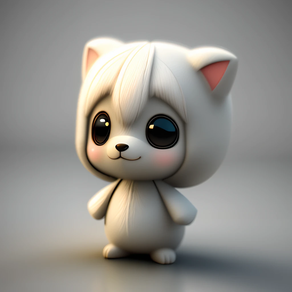 A cute little character in light 3D with a front