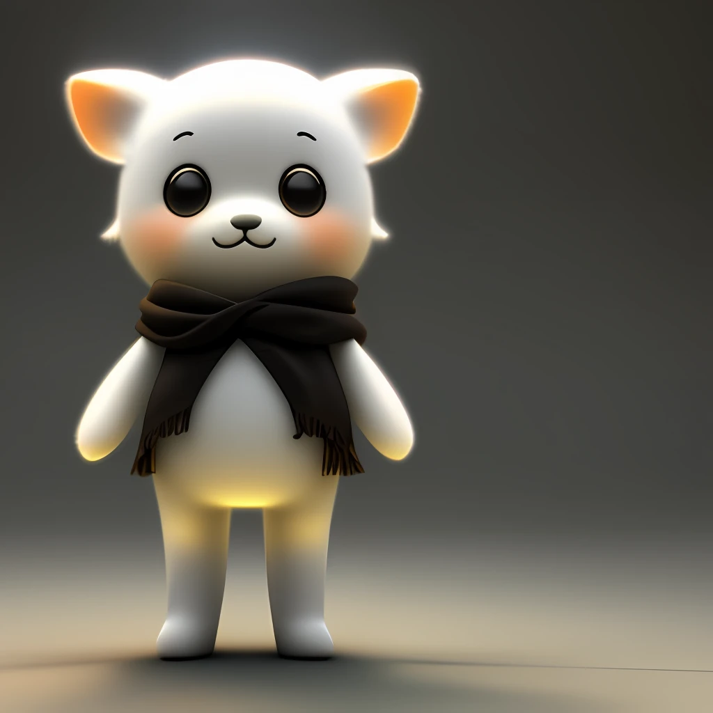 A cute little character in light 3D with a front