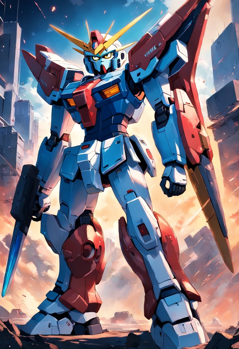 A gundam inspired by megaman including arm cannon