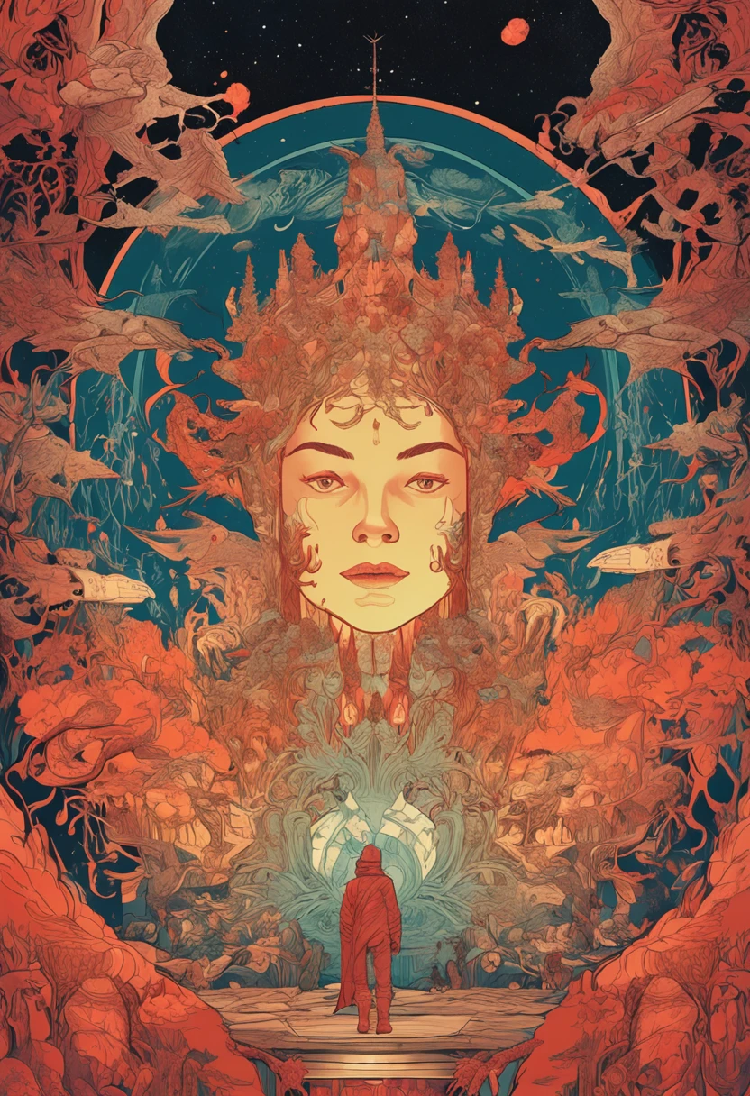 Light of Faith poster, Ann album cover depicts Victor's Throne, Deviant-art, Sots Art, Official artwork, Light of Hell, victo ngai style, official poster artwork, ( ( victo ngai ) ), studio ghibli and dan mumford, anime still film anime shikishi, Lu Ji, nezha : birth of the demon child, Album art
