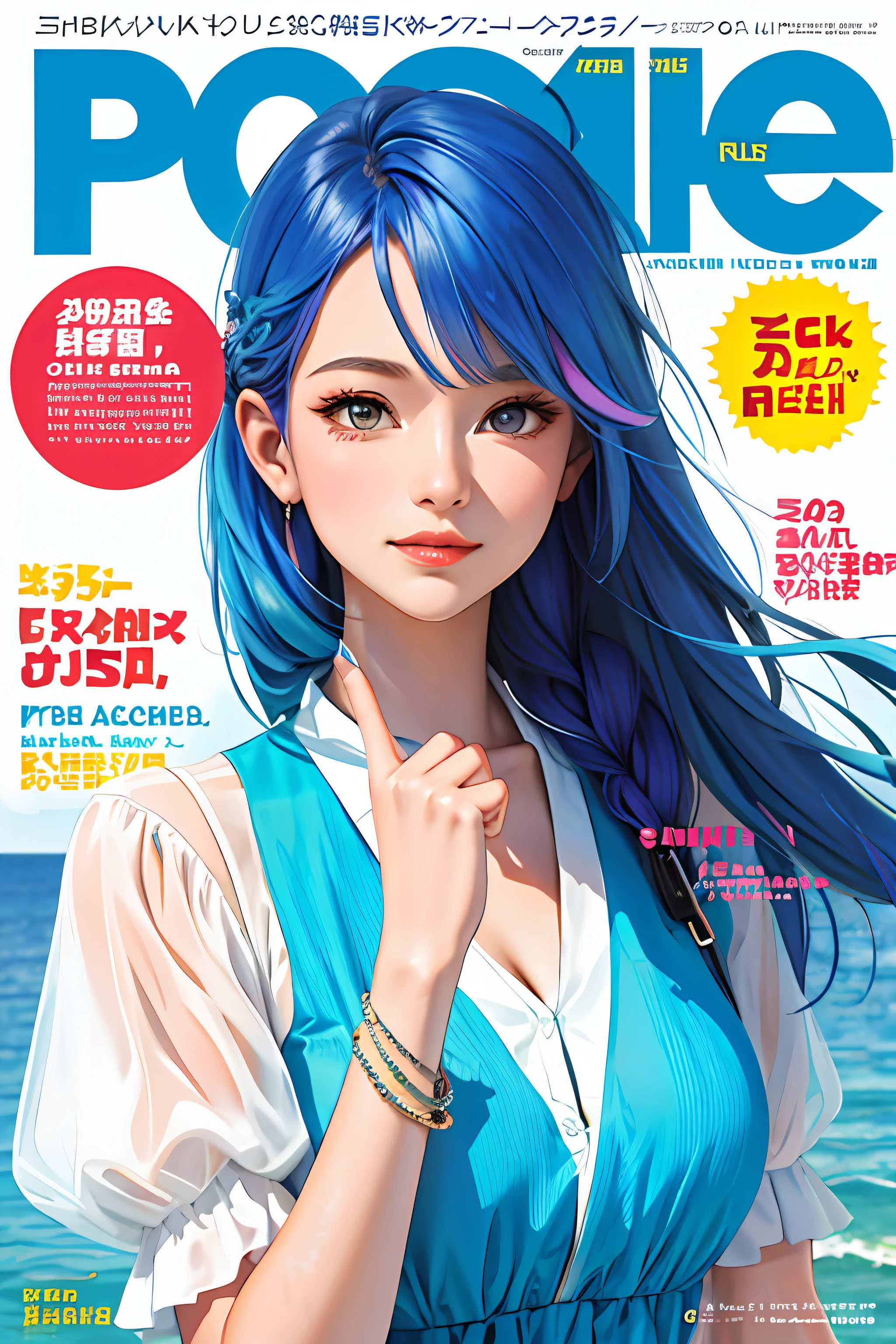 Masterpiece, Superb Style, Summer Dress, Colored Hair, Outdoor, Magazine Cover, Upper Body,