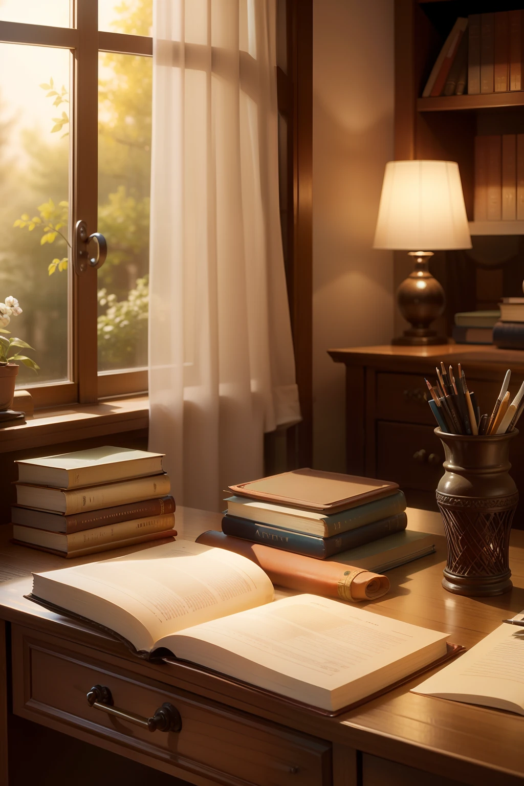 Study desk,There is aromatherapy,book,Homework
