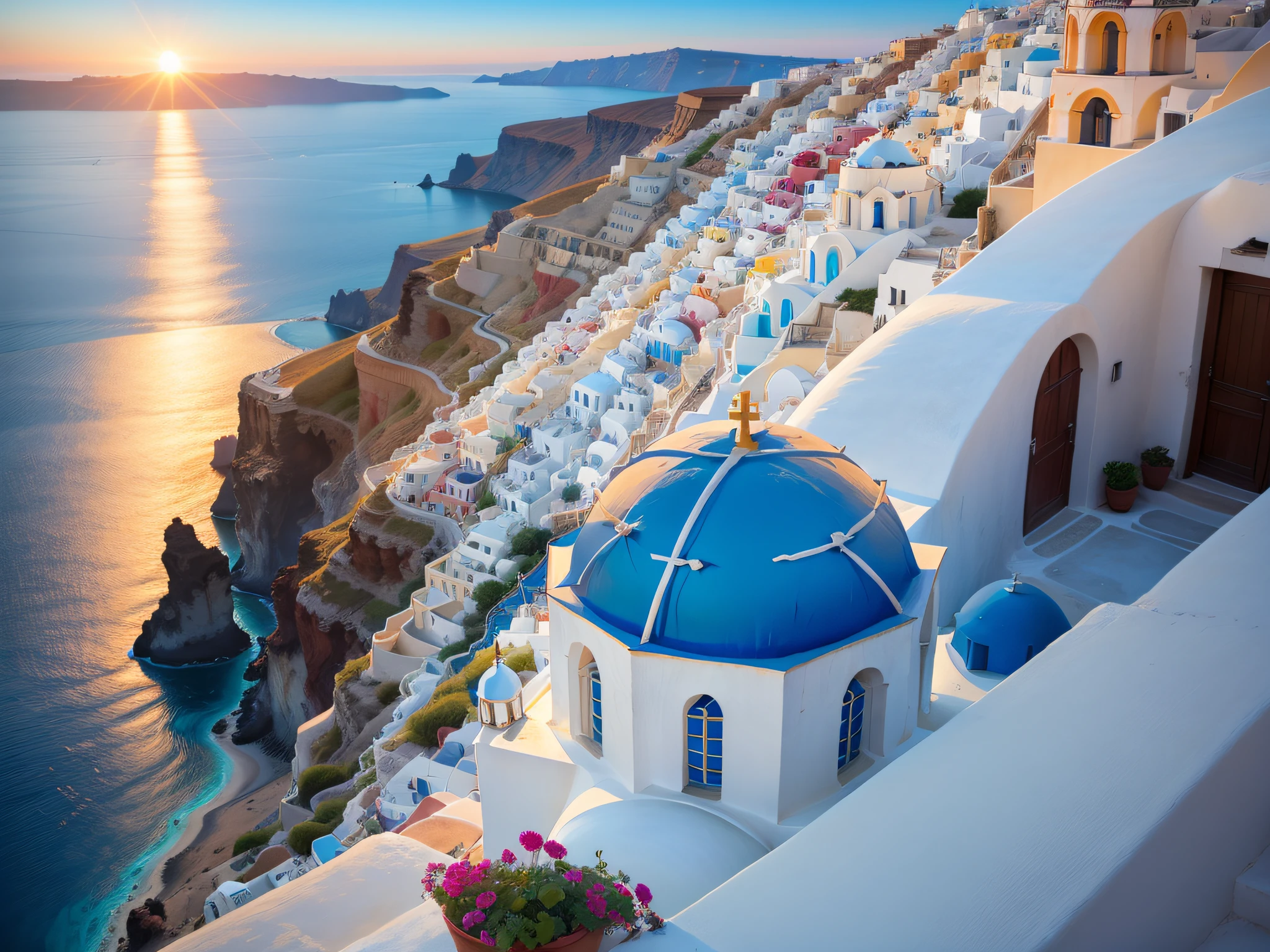 Santorini, Greece: Famous for its white-washed buildings with blue domes and stunning sunsets, Santorini is a top destination for those seeking romantic and picturesque settings.