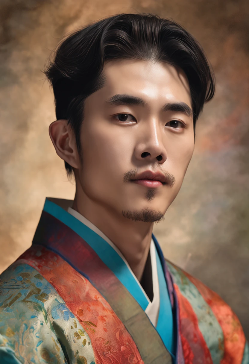23 years old male, 独奏, prince, (topquality、8K、12)、tmasterpiece、NFFSV:1.3)、 hight resolution,(photorealestic:1.4),RAW photography, Detailed Face, Men's hanbok,, Korean Traditional Hanbok, , Inside the palace, Looking into the eyes of the viewer, in profile, Detailed background, perfect lighting, Depth of field, Beautiful shadow gradient,