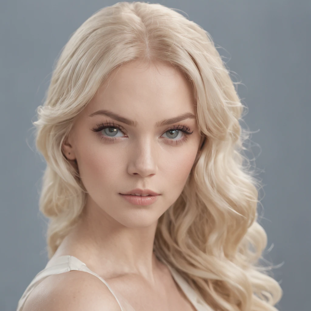 Character by the sea with waves beauty blonde hair