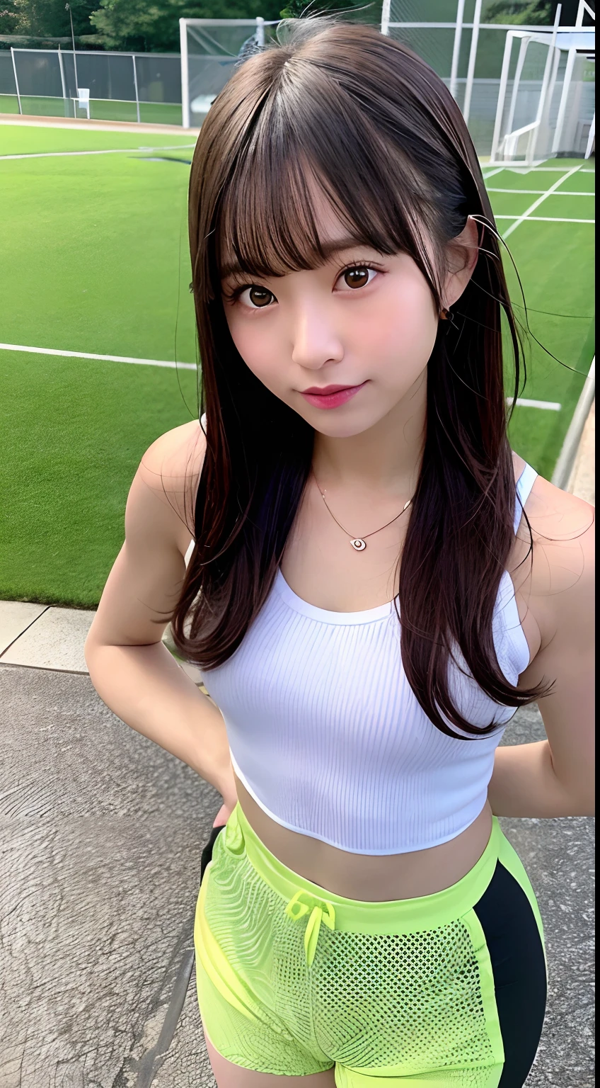 Japanese female, a lot of details, (underweight), 30 years old, detailed black hair, beautiful detailed hair, super fucking beautiful, delicate beautiful face, complex details beautiful and delicate eyes, perfect hands, (flat chest best quality:1.5), perfect and delicate limbs, detailed skin, best quality, ultra-detailed,(cheerful grin:1.5),
((gym)), ((group shot)), mech, bun hair, (gym uniform), long shot, ground-level shot, best light