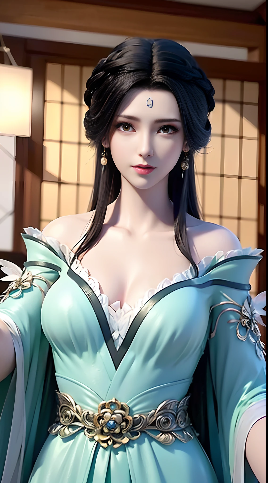 black background wall, blurred background, highest quality, closeup of a woman, perfect face, perfect figure, seductive, charming, ultra hd, textured skin, super detail, 8k, super fine, real, super large breasts, big breasts, breast exposure, torn clothes, perfect face, delicate eyes, seductive, charming, nudity, 3d rendered character art 8k, fantasy characters, 3DCG, close up of a woman, close-up of boobs, perfect face, perfect figure, alluring, charming, thighs, long legs, beautiful legs,, Hands behind and looking at me head-on, stereoscopic, textured skin, super detailed characters, 8k, fantasy characters, 3DCG, masterpiece, CG competition best work, peerless beauty, 3DCG, movie bloom, movie soft light, skin type, skin type white as jade, flawless, delicate nose, peerless beauty, sister, royal sister, 3D movie character 8K, movie bloom, movie soft light, skin texture, flawless, sneaky work