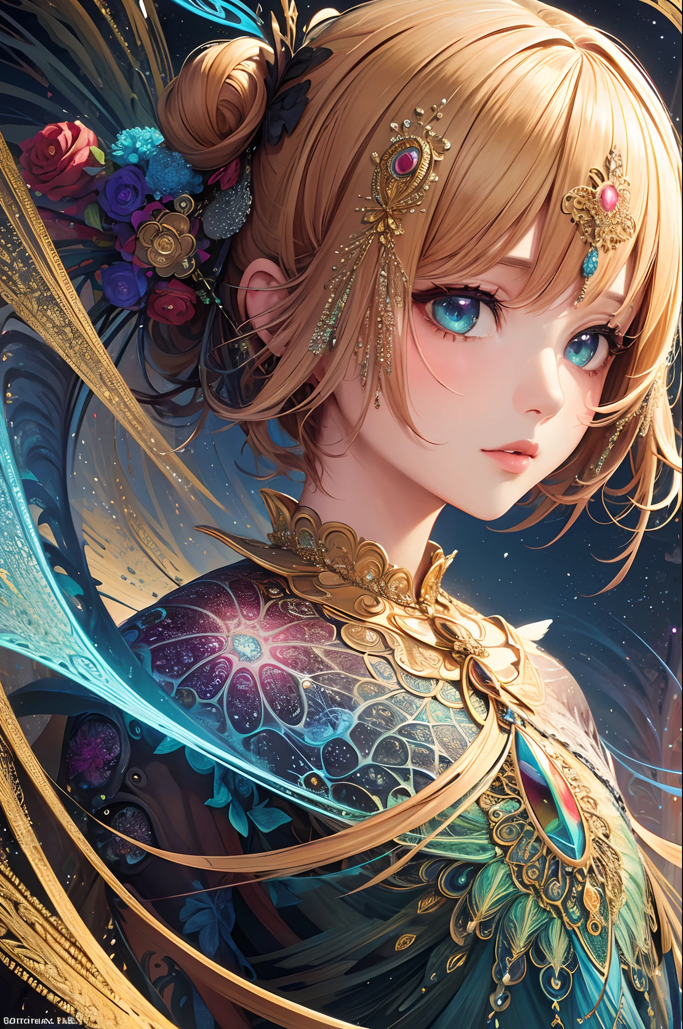 (masterpiece, top quality, best quality, official art, beautiful and aesthetic:1.2), (1girl), extreme detailed,(fractal art:1.3),colorful,highest detailed