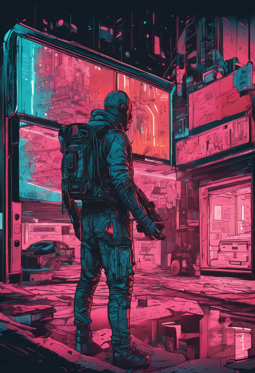 um ser humano dentro de um universo cyberpunk, cabos de energia, em um universo cyberpunk, estilo cyberpunk, RAW, realist phoyo, cinematografic, analogue, 8K UHD, DSLR, alta qualidade, grain of film, fujifilm XT3, arte de rutkowiski e argerm, cinema, adobe lightroom, photolab (hiper-realismo), foto tirada de perto, close caption, revolucionario, luzes neon