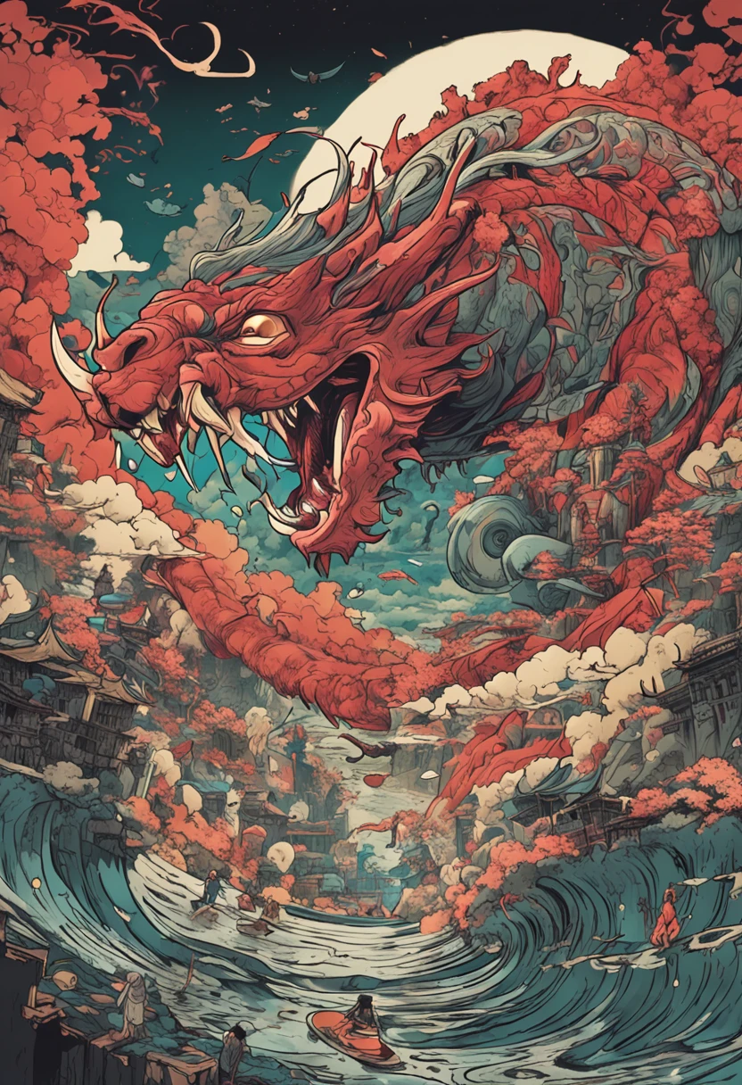 mouse,adolable, studio ghibli and dan mumford, anime still film anime shikishi, Lu Ji, nezha : birth of the demon child, Album art