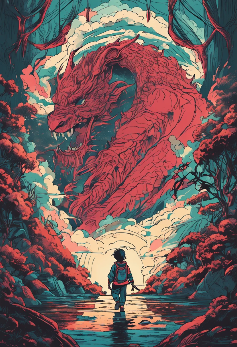 mouse,adolable, studio ghibli and dan mumford, anime still film anime shikishi, Lu Ji, nezha : birth of the demon child, Album art
