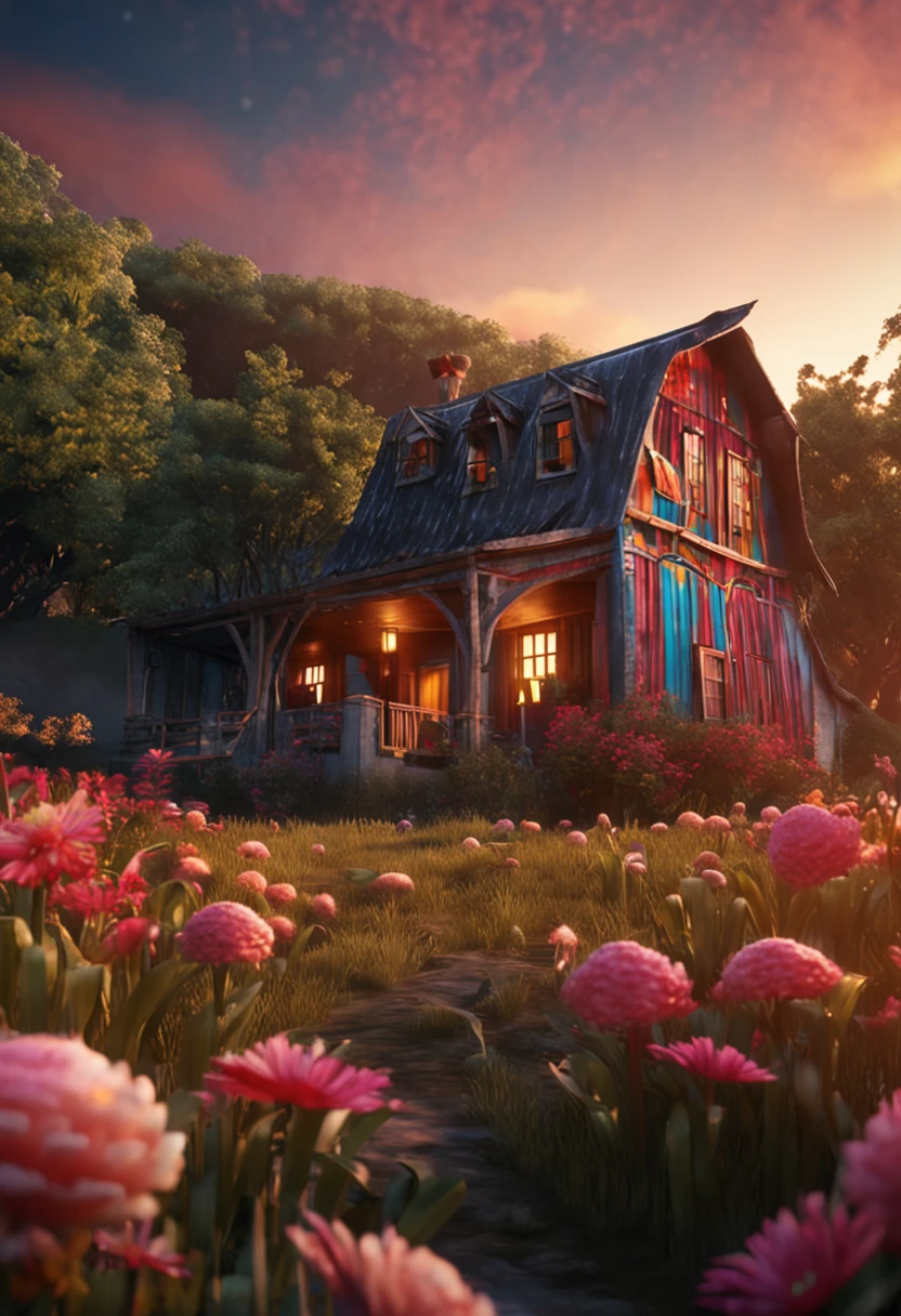 farm house very beautiful realistic