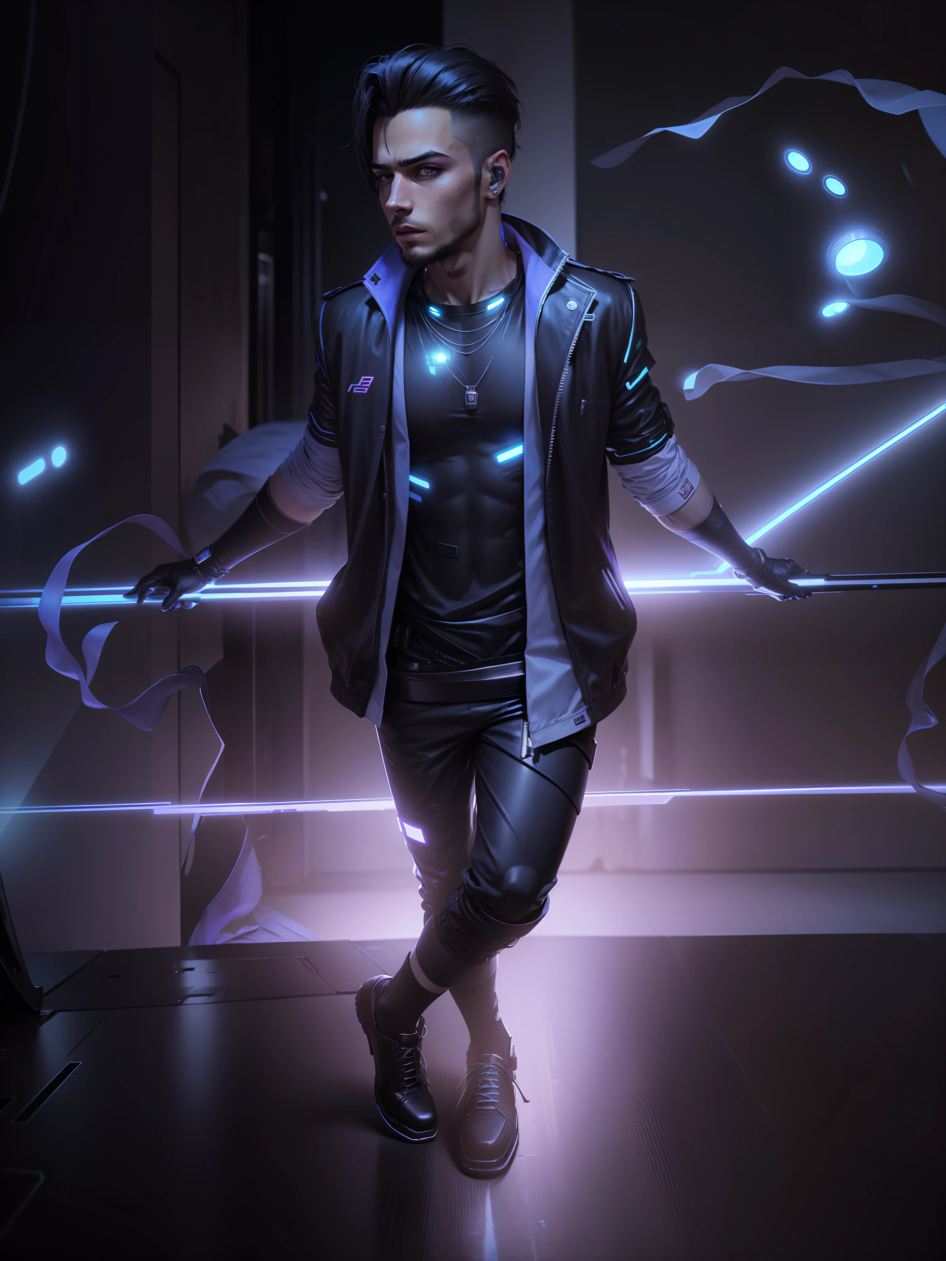 Change background cyberpunk handsome boy, realistic face, 8k, ultra realistic