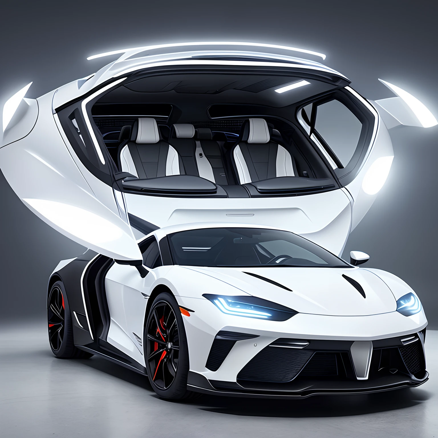 Car Futuristic différent design led lights super detailed hyper realistic master piece Dynamic shot