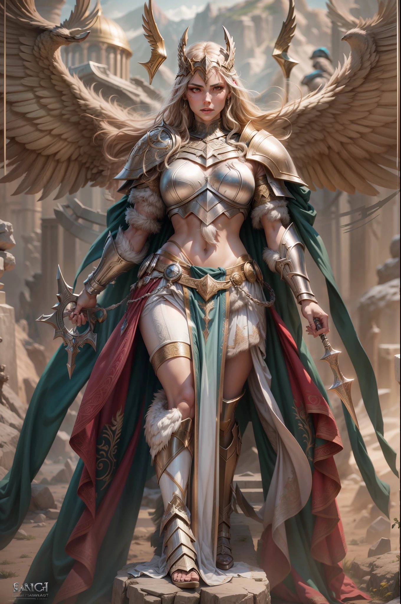 Asgard,Valkyrie,Lady Knight,anatomy correct,epic fantasy digital art,tmasterpiece,8K,high definition resolution,Detailed detail drawing,high qulity,, Epic composition,