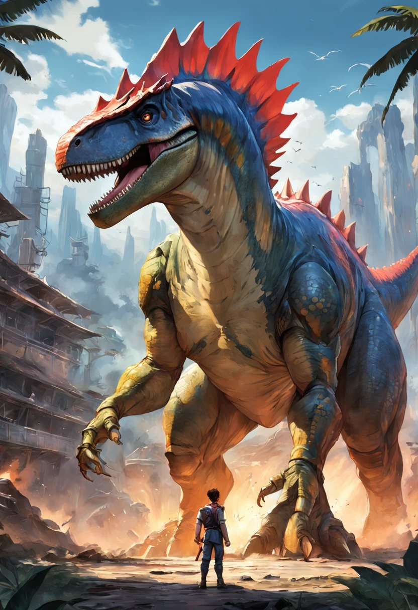 The image depicts a fascinating fusion between the "Homem de Ferro" e um "Tiranossauro Rex". This creative interpretation combines the striking characteristics of the hero with the grandeur and majesty of one of the most iconic dinosaurs.
O corpo do personagem apresenta uma armadura estilizada, inspirada no traje do Homem de Ferro. Metallic and technological elements mix with the physical characteristics of Tyrannosaurus Rex, como suas garras afiadas e aterradoras.
A armadura possui tons de vermelho e dourado, referring to the Iron Man aesthetic. No entanto, textured elements and scale details are incorporated, giving the character a prehistoric twist.
The dinosaur's head is stylized with an eye opening, that shine with the same technological intensity as Iron Man's eyes. The open jaw reveals sharp, menacing teeth.
The background of the image is a combination of futuristic elements and natural scenery, representando o encontro entre tecnologia e natureza.
This image offers an impressive view of a "Dinosaur Rex" with features of the "Homem de Ferro", criando uma figura que exala poder e originalidade. It evokes a sense of wonder and curiosity, inviting the viewer to explore this unique fusion between two distinct worlds.