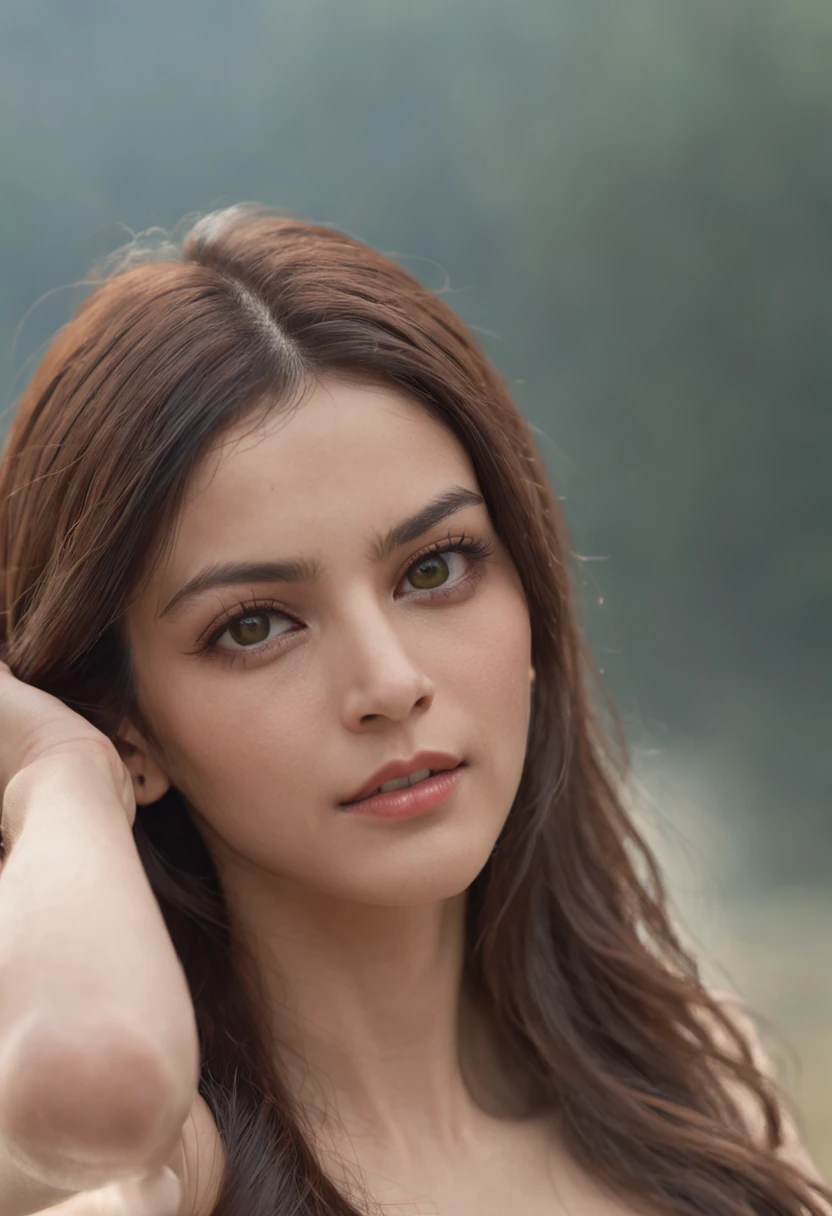 (masterpiece, Realistic:1.8), (extremely complex:1.2), (photorealistic portrait:1.4), (Very delicate....), (ultra realistic:1.8), Absurd, highres, ultra-detail, looking into camera, Photograph, (Indian actress), (huge breast:0.5), ((slim, skinny:1.3)), Oval jaw, Sensitive features, Exquisite Face, Bright green eyes, dark_hair, Long hair flutters in the wind., swimsuit, Firm body, tight abs, gold_earrings, necklace, Shiny red dress