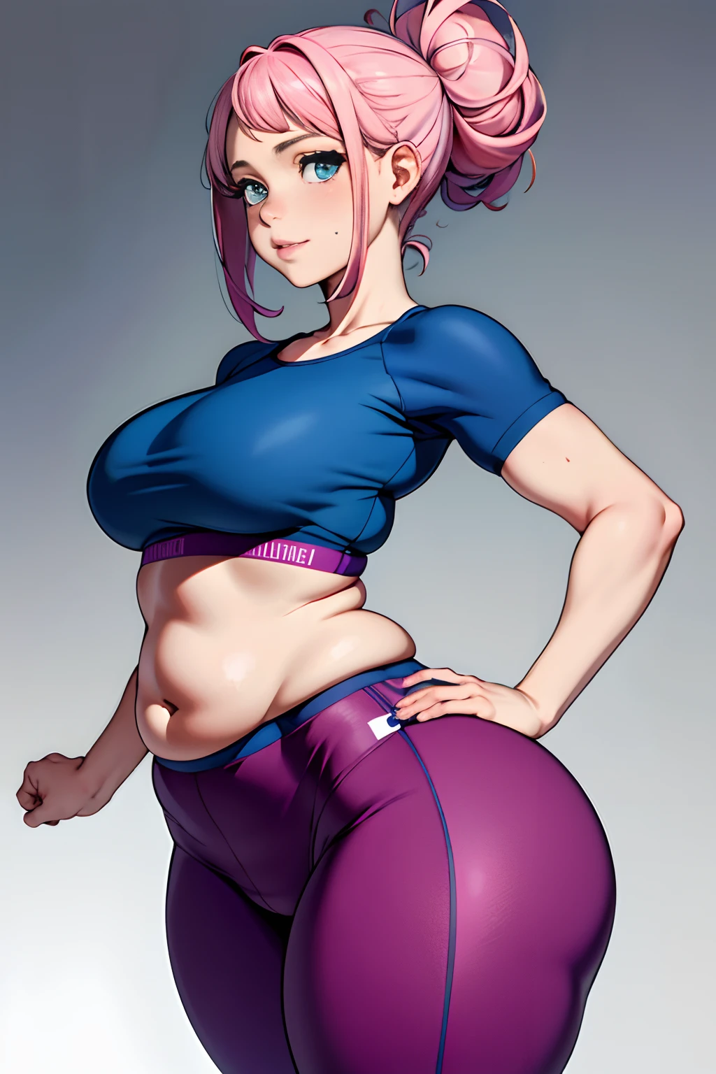 (tmasterpiece:1.4)、(premier quality:1.4)、 1fille dans, des habits de sport, legging , Cheveux courts , frange,Realstic,(peau brillante),pink lips, anime character, Anime Moe Artstyle, , mignon anime fille, yeux bleus, elle a faim, elle se goinfre, elle va prendre du poids, ventre est trop gros,Handles of small love handles, slightly fat belly seen behind, vu de dos, vue des fesses et du dos , Cul mignon, sexy (tmasterpiece:1.4)、(premier quality:1.4)、 1fille dans, gym clothes, Chubby, ventre rond,, grosses hanches, a la salle de sport, mange du gateau etdes glaces, seulement , Cheveux courts , frange,Realstic,(peau brillante),pink lips, anime character, Anime Moe Artstyle, , mignon anime fille, yeux bleus, elle a faim, elle se goinfre, elle va prendre du poids, ventre est trop gros,Handles of small love handles, ventre gras, obese, Le, thick, extremely fat, ass, ass view, leggings, cute bubble ass, fat bubble ass, ass view, sexy soprt outfit