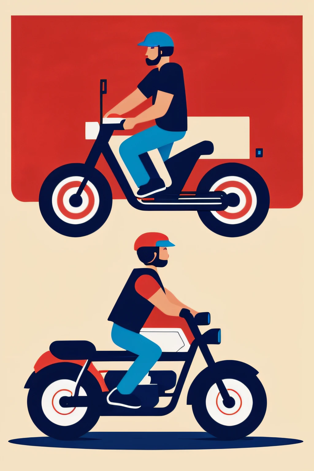 Delivery boy，Bicycle delivery boy[American style][No pick-up required][Plain white background]，Illustration graphics，Poster design，The overall design is flat, The illustration style predominates