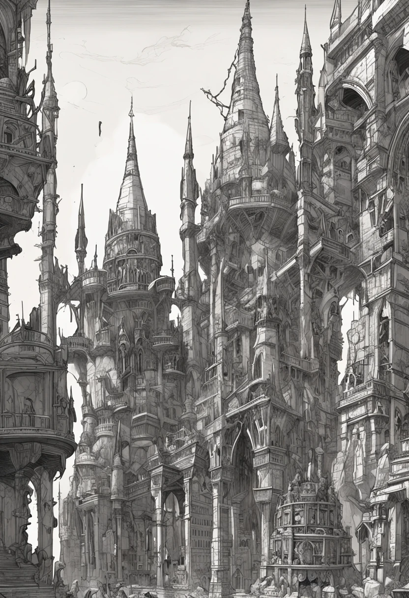 The Gothic Necroid city is a hauntingly beautiful and eerie testament to the civilization's deep reverence for death and the afterlife. Its architecture is a blend of dark aesthetics, intricate designs, and a sense of otherworldly mystique. Here's a visual description:

Cityscape:
As you approach the Gothic Necroid city, you are greeted by a sprawling metropolis shrouded in a perpetual twilight. Dark clouds loom overhead, casting an ethereal glow on the city's pale and translucent buildings. The cityscape stretches across a desolate landscape, with towering spires, ornate archways, and intricate bridges that span the gaps between buildings.

Architecture:
The buildings themselves are a fusion of Gothic and necromantic styles. Turrets, spires, and buttresses adorn the structures, reaching towards the heavens like skeletal fingers. The structures are primarily made from a dark, luminescent material that seems to absorb and emit a dim, otherworldly light. The architecture combines both grandeur and melancholy, reflecting the duality of the Necroids' relationship with death.

Mausoleum-Like Residences:
The residences in the city resemble mausoleums, with arched entrances and engravings depicting scenes of death, rebirth, and cosmic energy. Balconies and terraces are adorned with stone sculptures that seem to come to life in the shifting twilight, casting eerie shadows on the streets below.