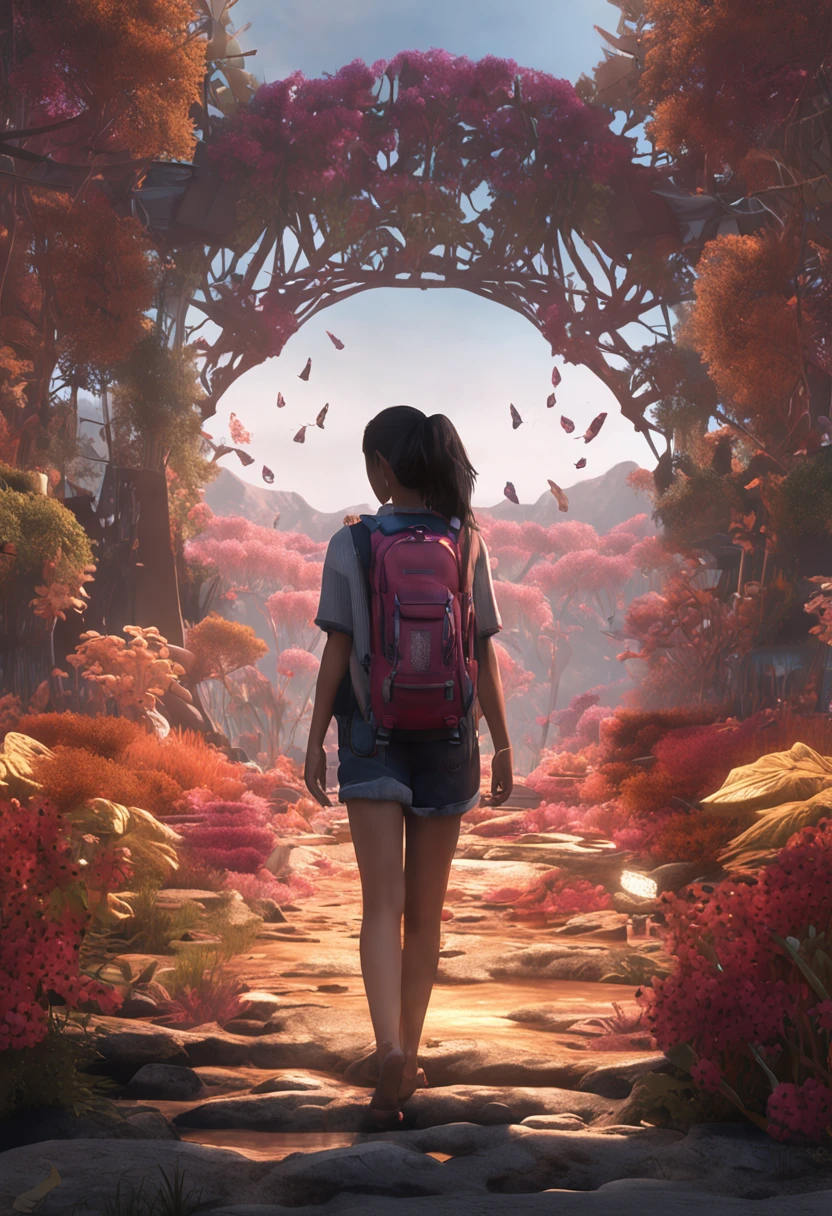 realistic, masterpiece, best quality, masterpiece,best quality,official art,extremely detailed CG unity 8k wallpaper, girl, bare_legs, barefoot, Feet pointed at me