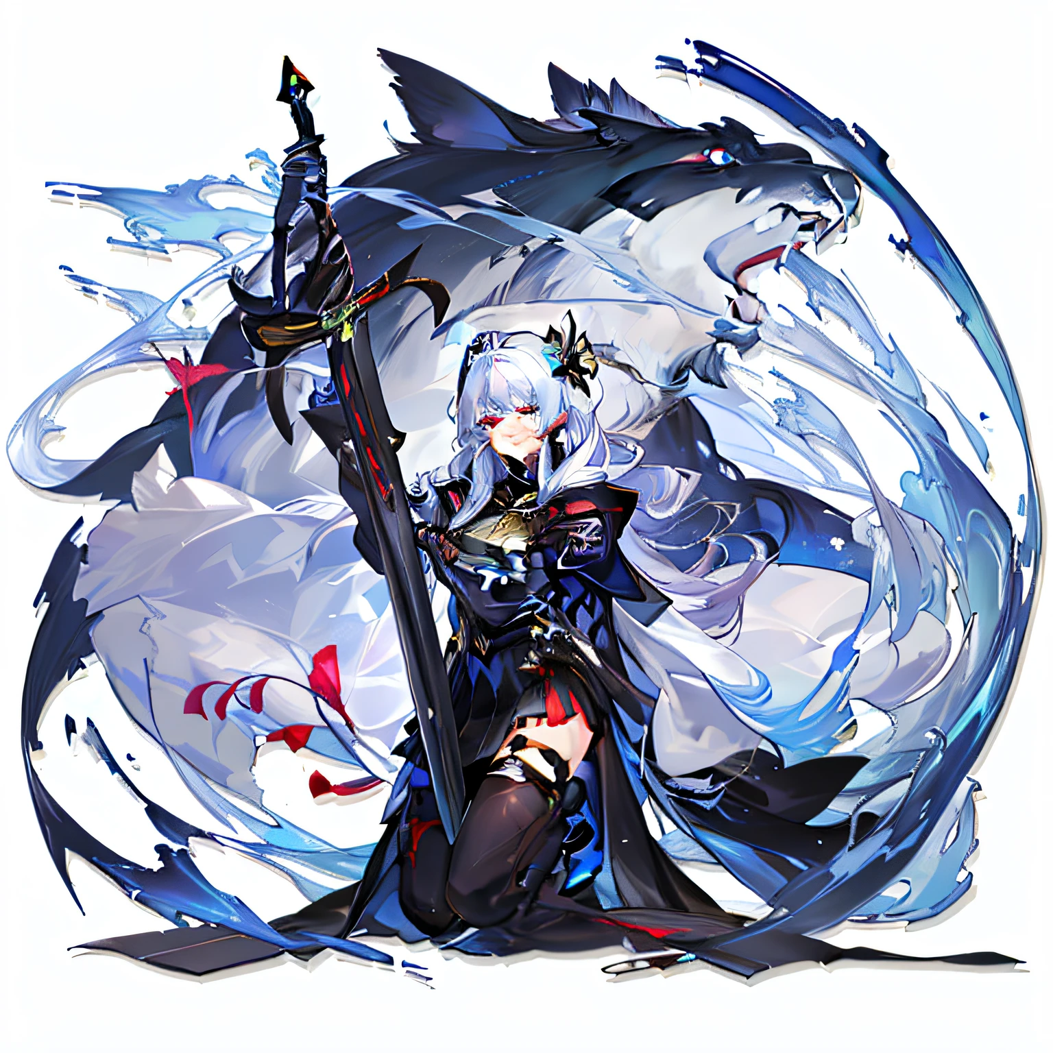 Anime characters with sword and sword in front of circular background, From the night of the ark, anime girl with a bow and arrow, arknight, trending on artstation pixiv, Ayaka Genshin impact, Guweiz in Pixiv ArtStation, from girls frontline, Kushatt Krenz Key Art Women, Guweiz on ArtStation Pixiv