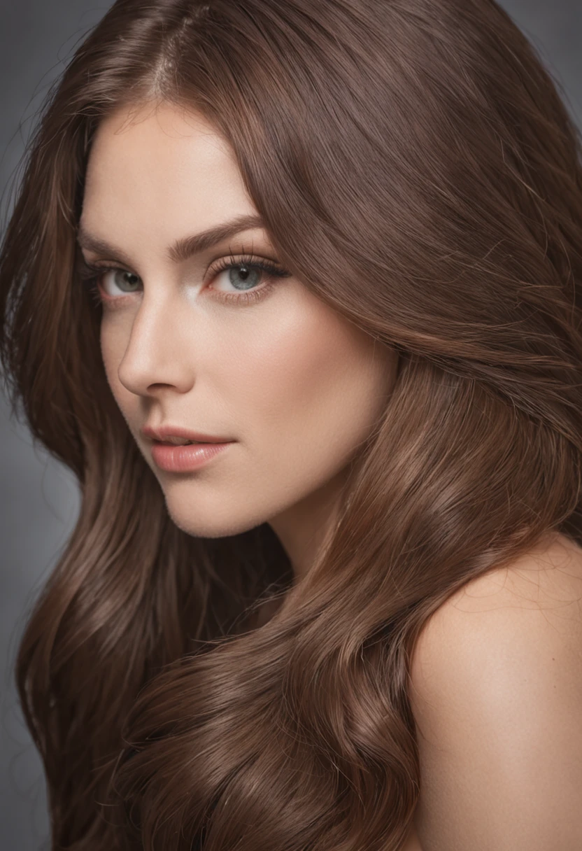 donna, capelli setosi, sguardo ammiccante, abiti professionali