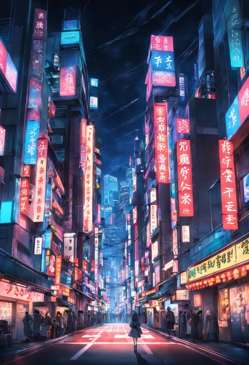"Tokyo cityscape at night, with vibrant neon lights and futuristic architecture."