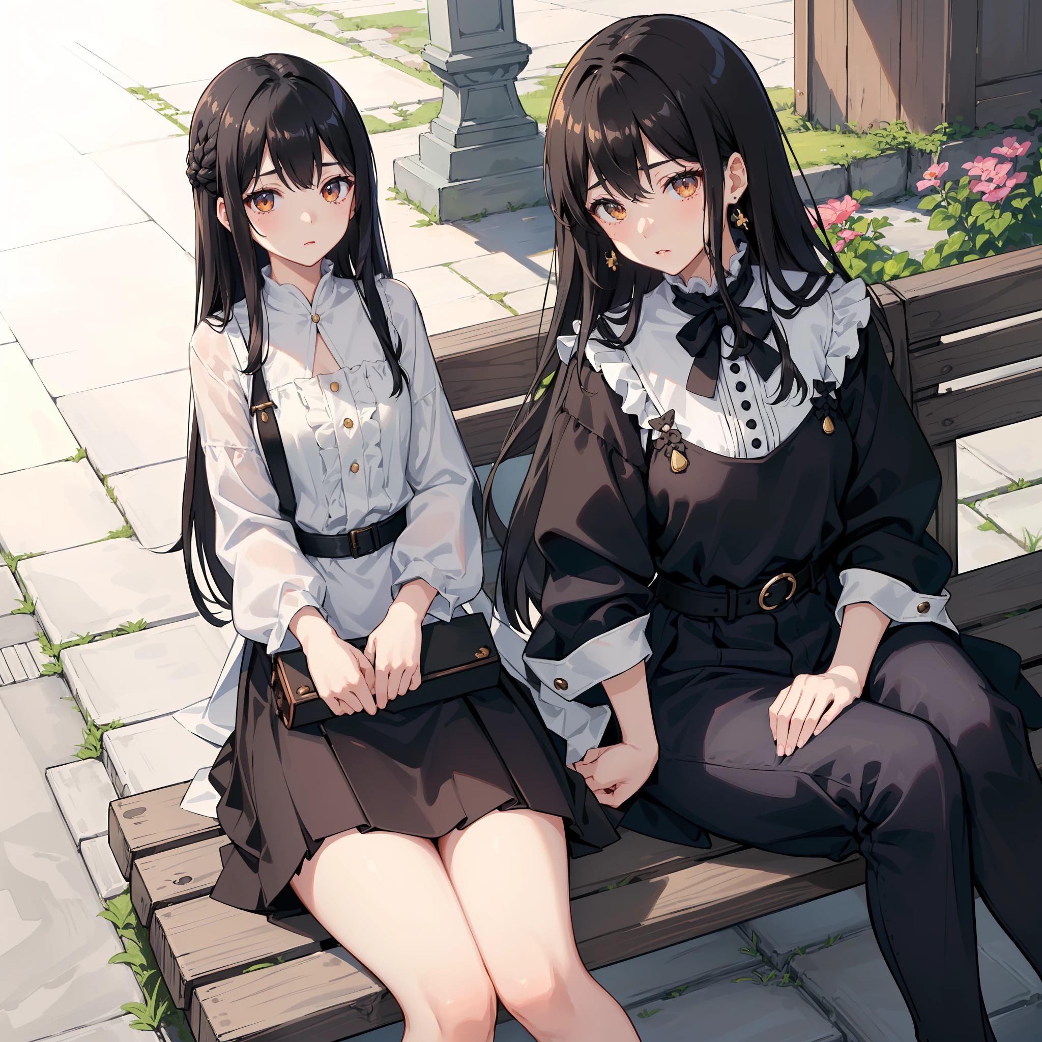 ・((Original Characters)): ( friend sharing the secrets of the town、Maki)
・((Volume Lighting)): (Warm afternoon light illuminates her face)
・((Best Shadows)): (Deep shadows form under her eyes and between her hair,)
・((Shallow depth of field)): (The view of the town behind her was hazy.、、Only she is clearly reflected)
・((portlate)): (deep black hair、Bright glowing black eyes、Delicate and attractive facial features)
・((hair style)): (long straight black hair)
・((makeups)): (Natural Eyeshadow、Casual Mascara)
・((garments)): (Simple white blouse、Denim skirt、Leather Belt)
・((Background with)): (Old Town Centre、Small park、Cobblestone street)
・((accessorized)): (Thin Silver Necklace)
・((the pose)): (sitting in a bench、Reading a letter)
・((Quality and detailed evaluation)): (top-quality、Superb Detail:1.25)
・((Character type)): (独奏:1.3)
・((Overall impression)): (The quiet beauty of a childhood friend who lives with nostalgic memories)