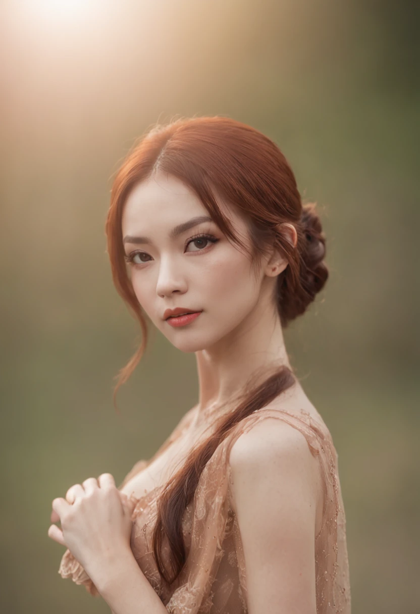 A female magician,Orange pantyhose,Super detail,Anatomically correct,ccurate, Physical coordination,Photo portrait,slender thigh,Delicatemakeup,(yangmi),((solo)), adult, in the office,craves, strokes_herself,Full body photo from head to toe