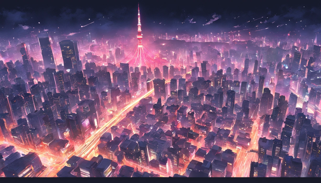 "Tokyo cityscape at night, with vibrant neon lights and futuristic architecture."