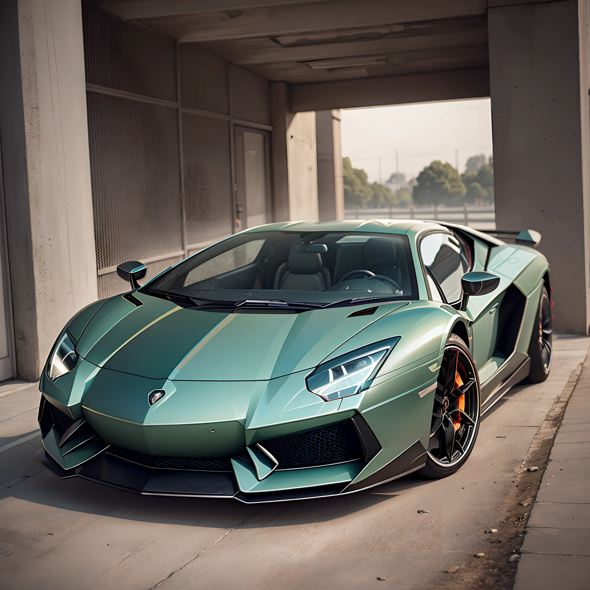 Lamborghini Aventador V12 in dark green --auto --s2