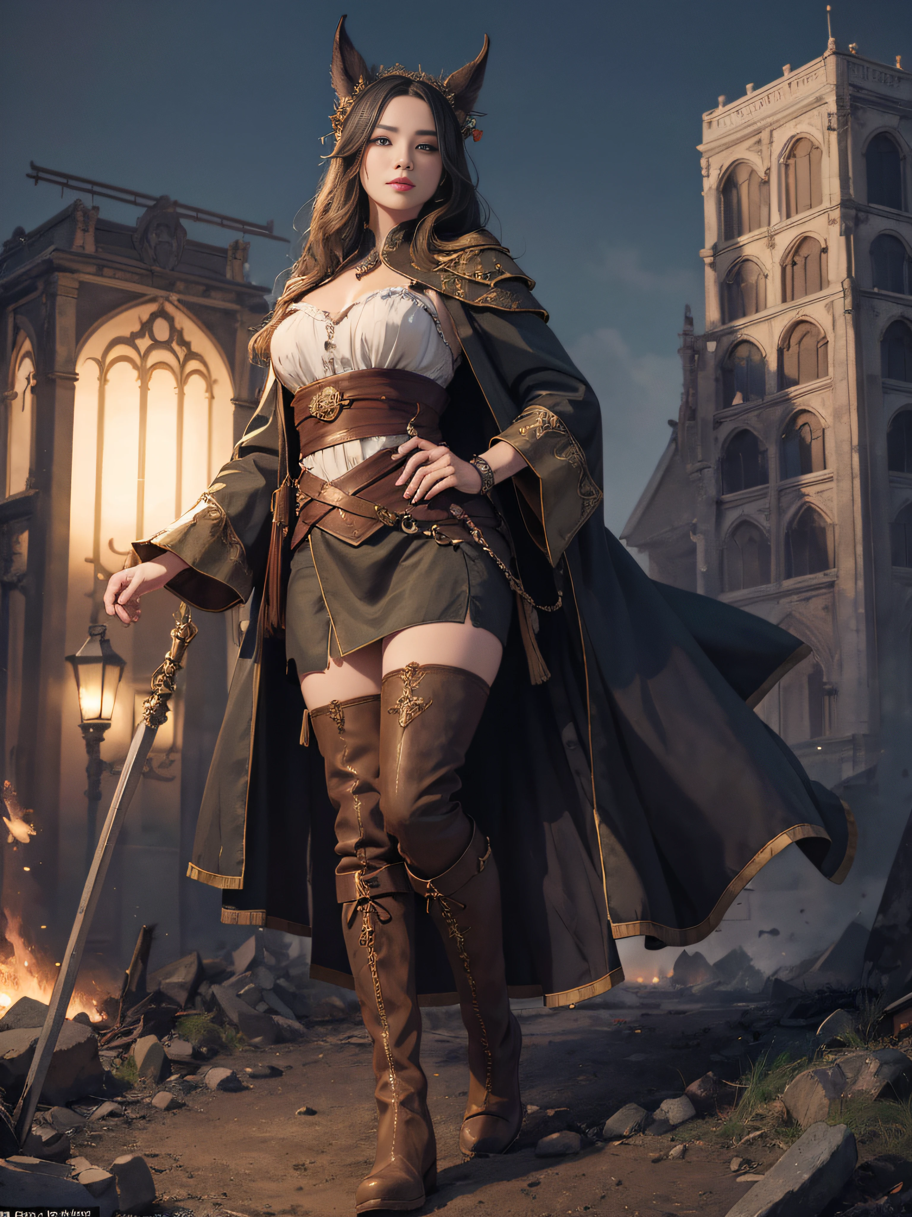 Bright colors, beautiful women, game characters, kind personalities, elegance, combed hair, women wearing steampunk outerwear and pleated , sparkling accessories, heroines, and vast expanses of land rich in nature. Background, (((Comic Book))), (((manga style))), insanely detailed, (((masterpiece))), best quality, 8k, ultra high res, High contrast and low saturation, (((Anatomy-based character design)), by BoochaN