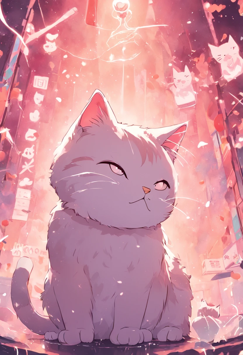 Make a poster for an iced latte,The cat element increases。(10 tags)
(cute cats:1.2),Coke a kitten,Latte cup,ice cubes,Quality posters,pink back ground,summery vibe,Cool sensation,detail-rich。(8 tags)