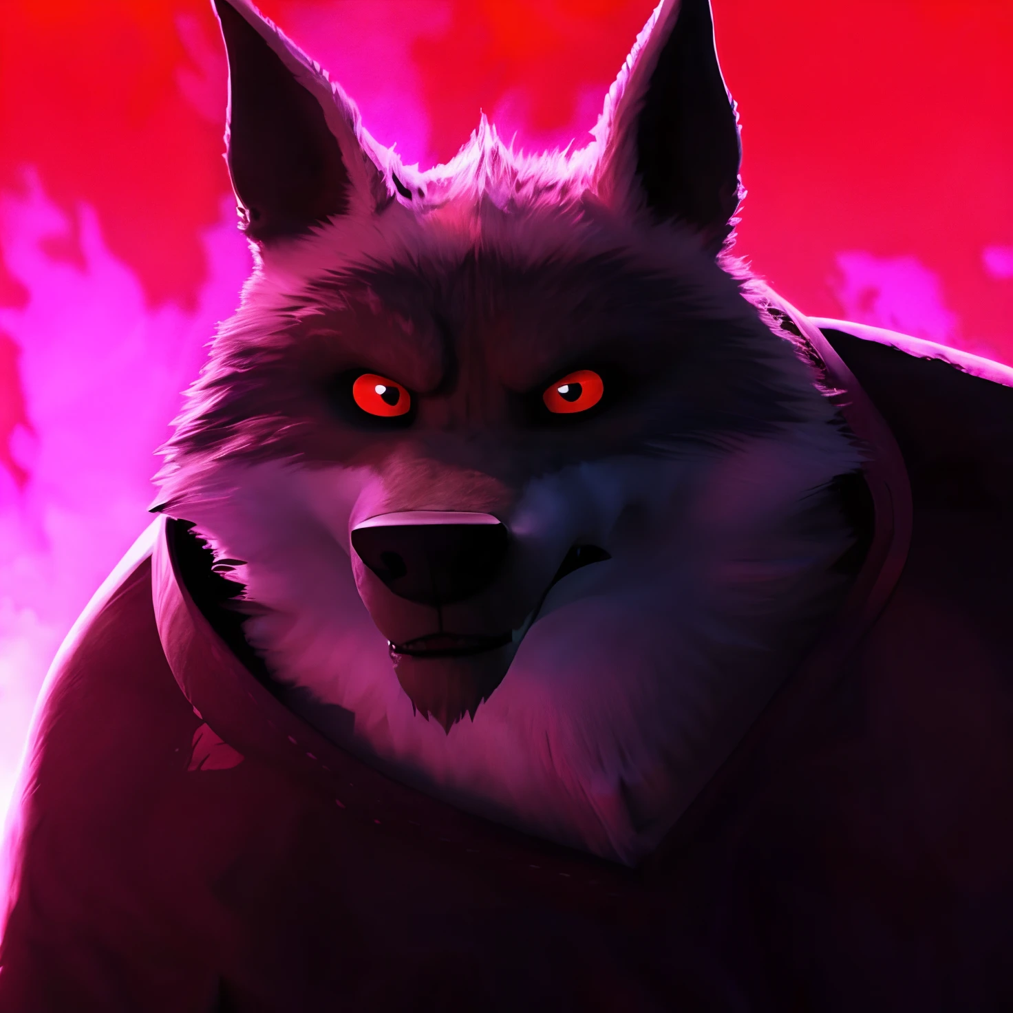 Death Wolf he is out of patience and looking seriously at the viewer and very angry his eyes are beautiful red and bright ULTRA HD 16K