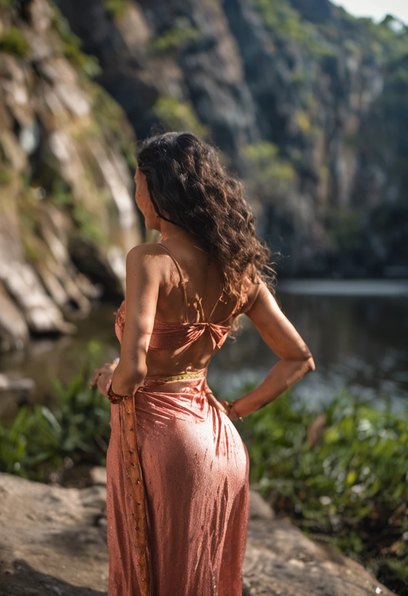 .RAW, corpo inteiro, Meio corpo de uma linda mulher de 25 anos gestante barriga em evidencia, (colombiana cabelo loiro), Cabelos Longos, voando ao vento, seios duros, (Casais), (rosto sujo), Bath in Limpid River, rio grande, ((vestido longo moda gestante)) (noite), ((anoitecer)) , (luz de fundo), (contra a luz), (sol ao fundo), realista, obra-prima, alta qualidade, reflexo de lente, sombra, flor, (pele com Casais realistas), Escuro, (noite) , sombrio, cores cruas, real,nikon d850 stock film photography 4 kodak portra 400 camera f1.6 colors rich in hyper realistic lenses realistic texture dramatic lighting unrealengine trending on artstation cinestill 800 (epiCRealismo), ((perfeita))