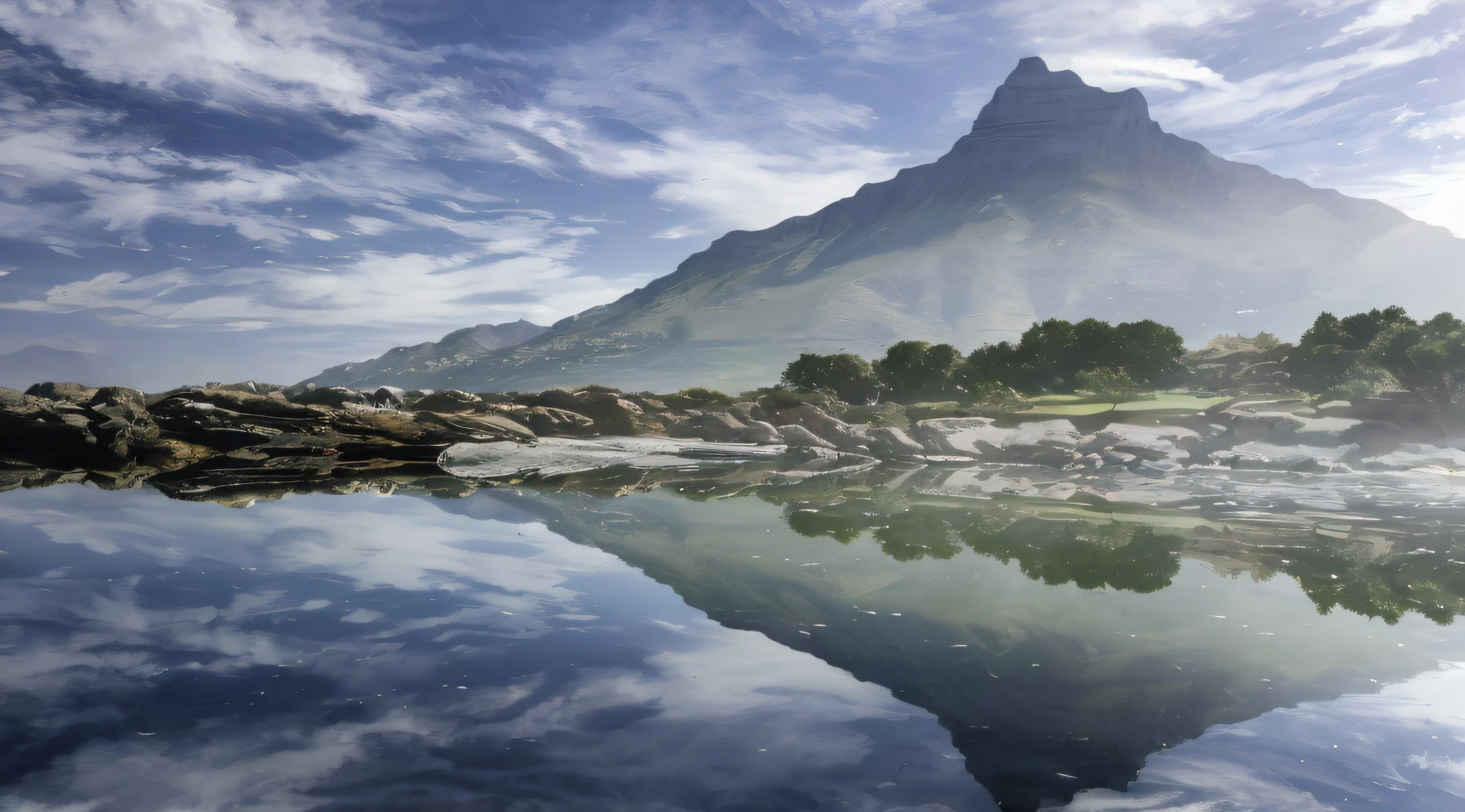 The mountains are reflected in the body of water,The background is a mountain, reflections on the water, still water calm as a mirror, Reflection in the water, reflections on the water, Cape, glassy reflections, south african coast, clear reflection, author:Ali Smitt, reflection on water, reflection in water, sharp detailed reflections, soft reflection, image full of reflections