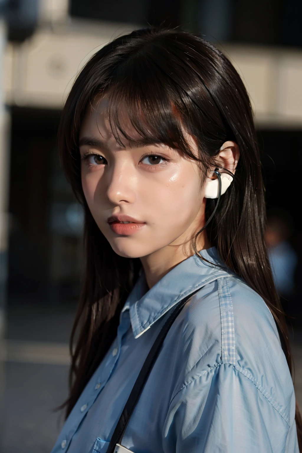 boy,brunette color hair,shoun,Black pupils,Earphone