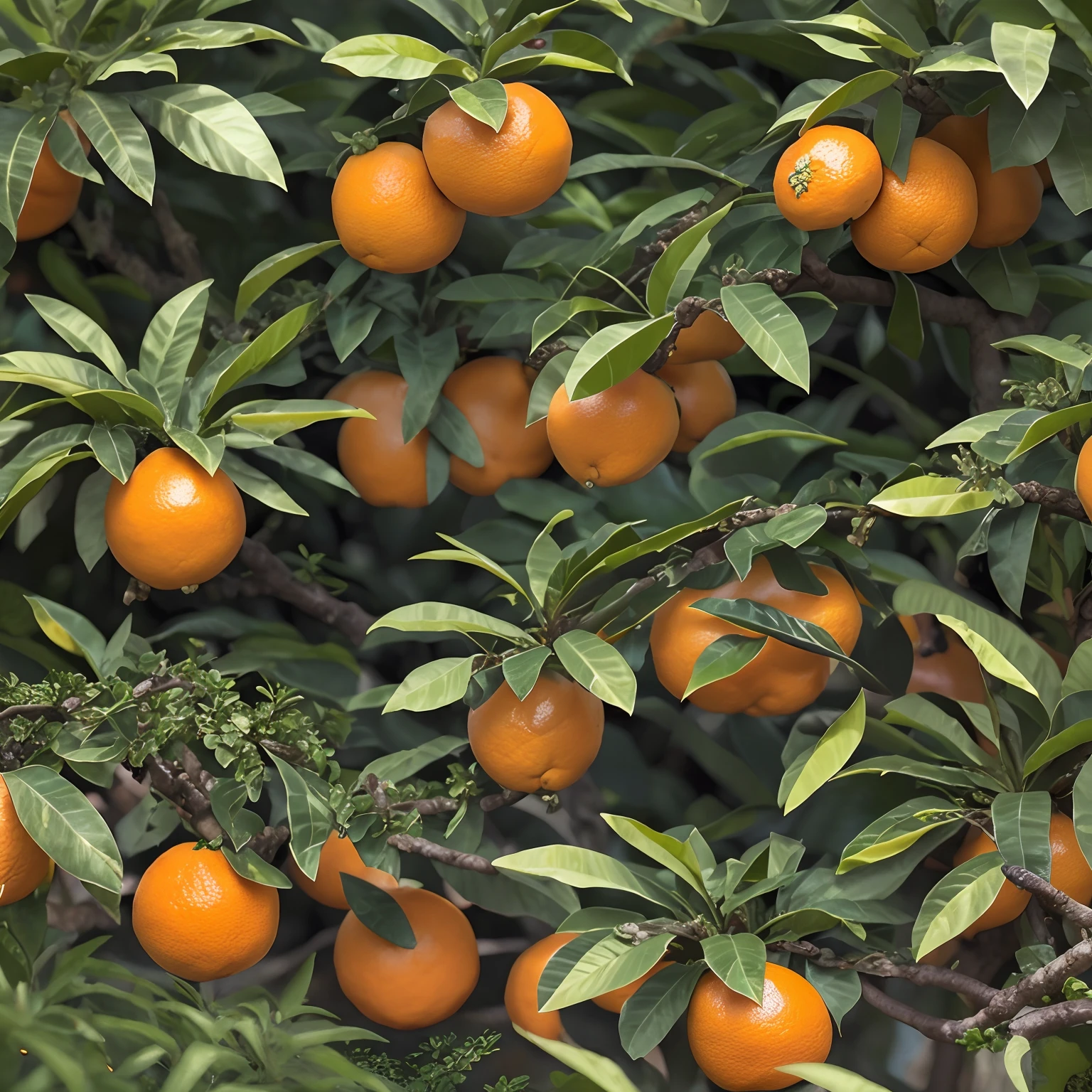 There are many oranges growing on the tree in the garden, plantas de laranjeira, Laranjas, fruit trees, with fruit trees, laranja extremamente coerente, profissional, laranja, "organic, Directed by: Dietmar Damerau, Close portrait, Directed by: David Garner, David Hardy, Fruit, laranja vibrante, mas sombrio, Garden with fruits on trees, fotografia profissional de frutas, uma laranja, Detalhe excepcional