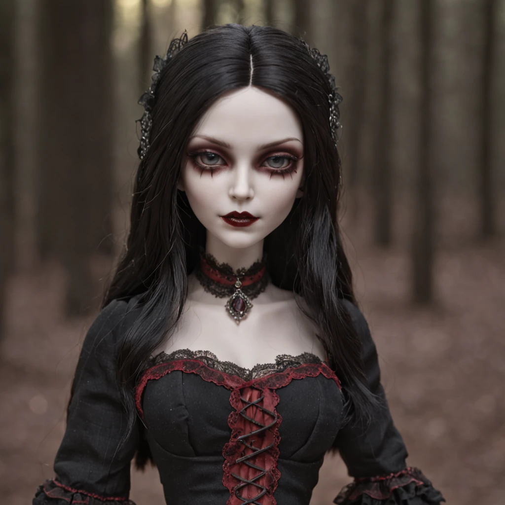 masterpiece Gothic Vampire doll, bath in blood, blood sparks, pycho laugh, detailed and intrincicate, hd