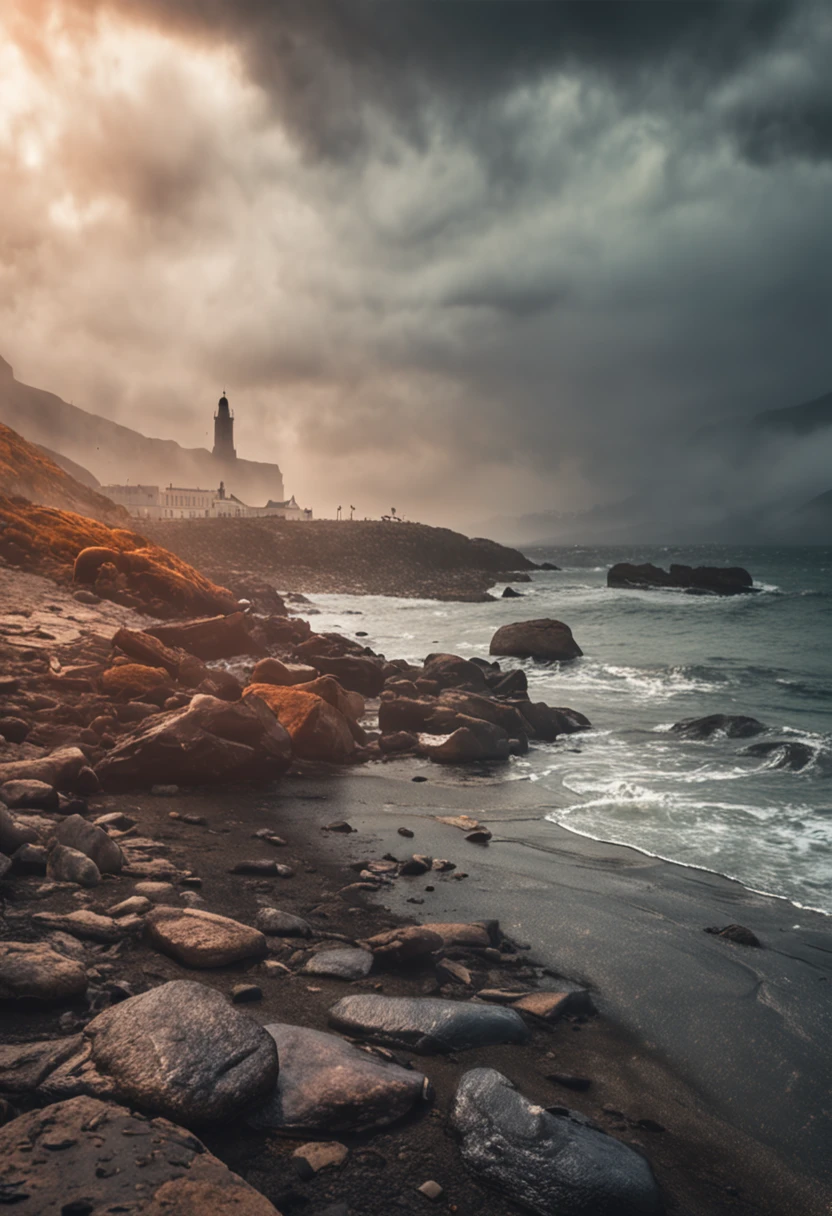 True, realistic, cinematic quality, super detail, super quality, super hd, real photography, London bridge, rain, fog, shore