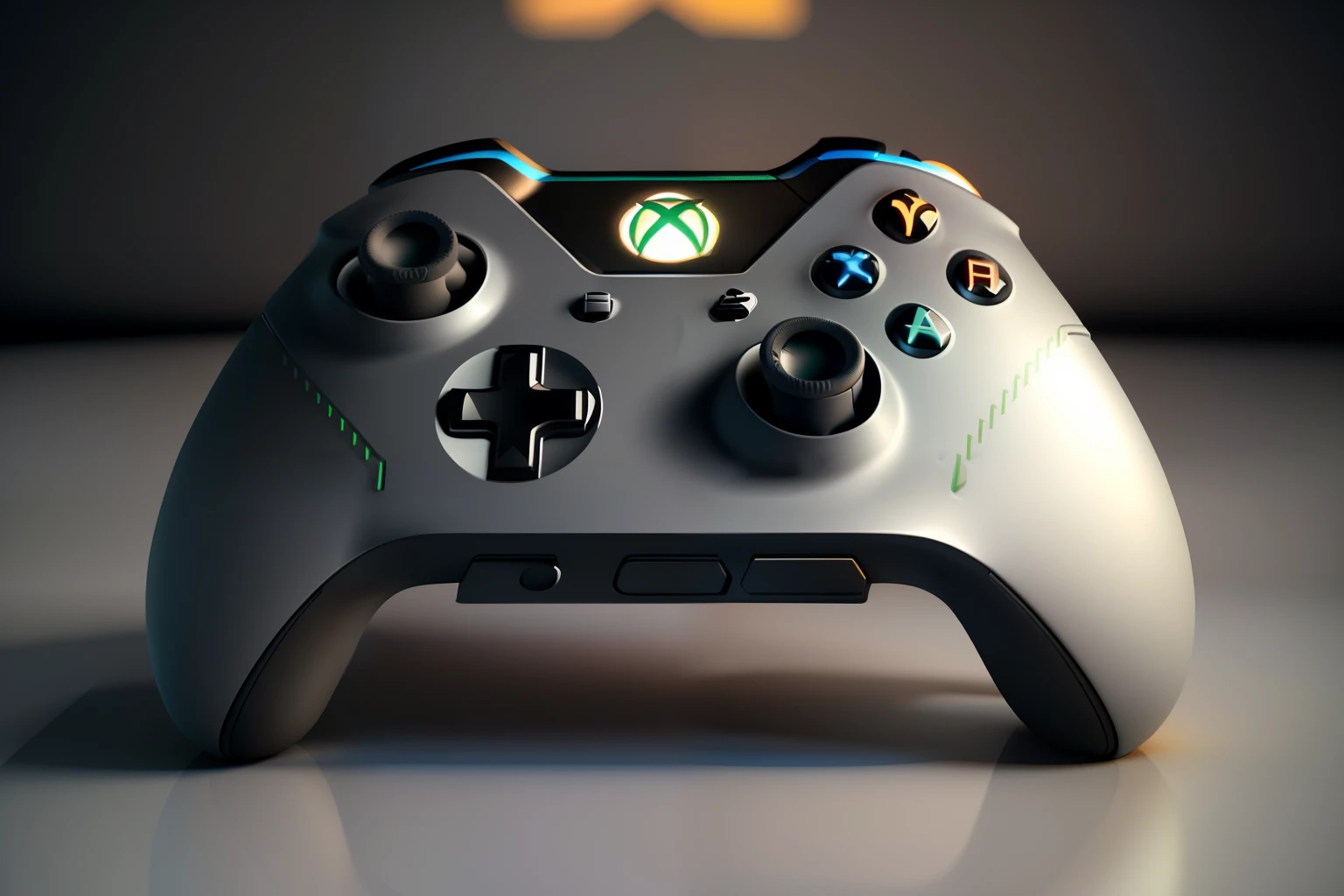 isometric style, 120 graus precisos, arte em poli, 3d rendering stylized, controle gamer xbox one pequeno, cena estilizada em 3D, Escuro,