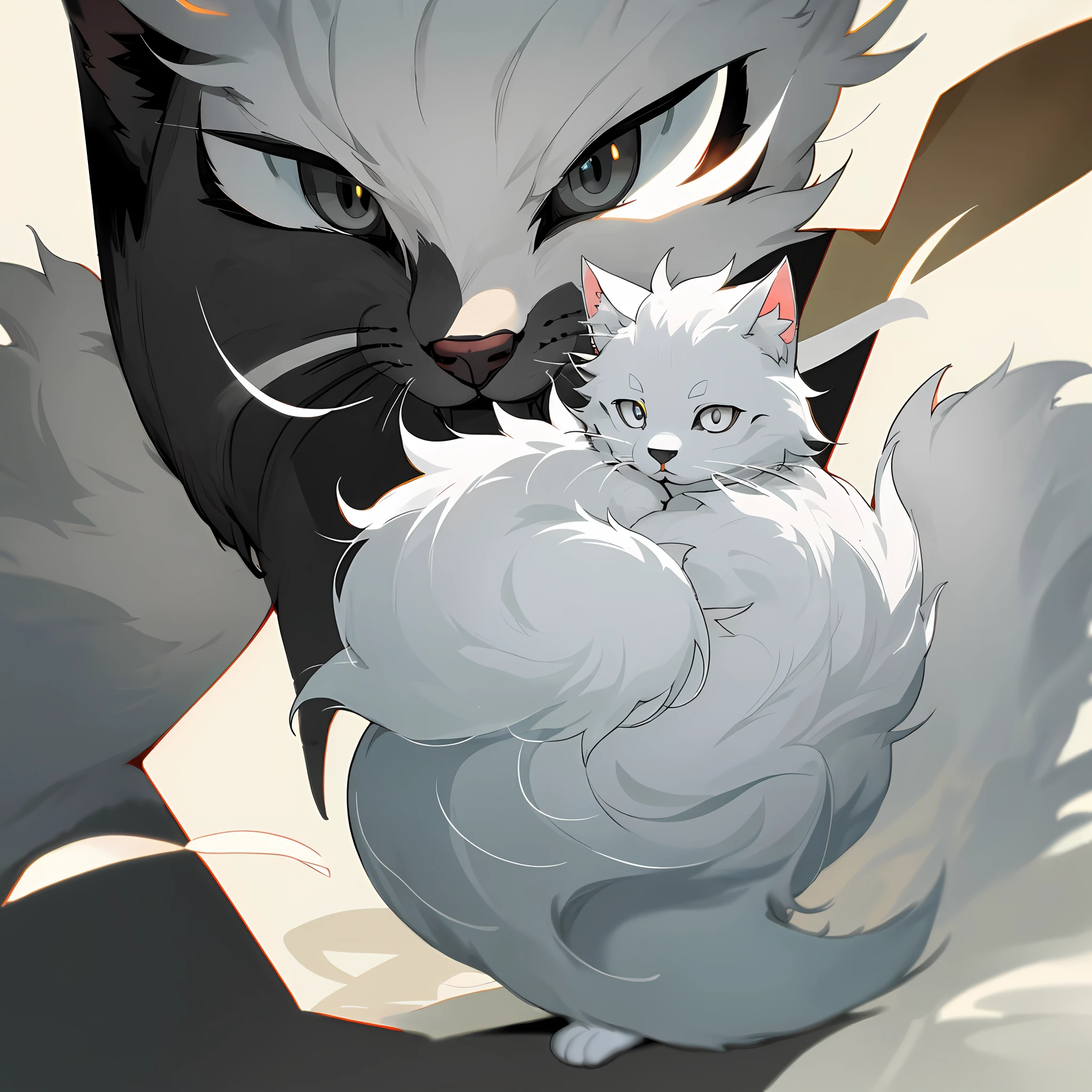tmasterpiece,high high quality,Absurd resolution,by dagasi, yupa,kiyosan,(Fluffy fur,White fur,Full Body Furry:1.2),anthro male cat。grey-eyed,eyes with brightness,in a panoramic view,Character focus