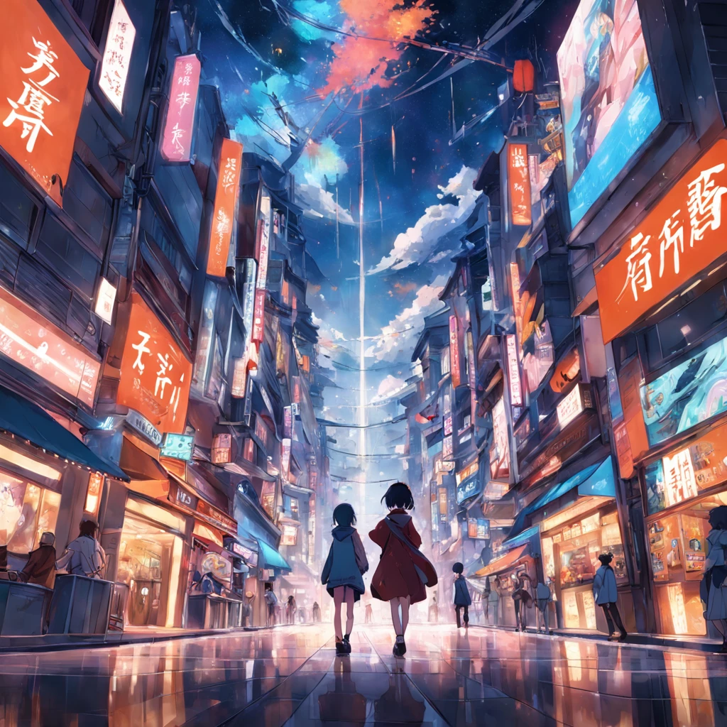 Best Quality, masutepiece, 超A high resolution,The shopping street of the future