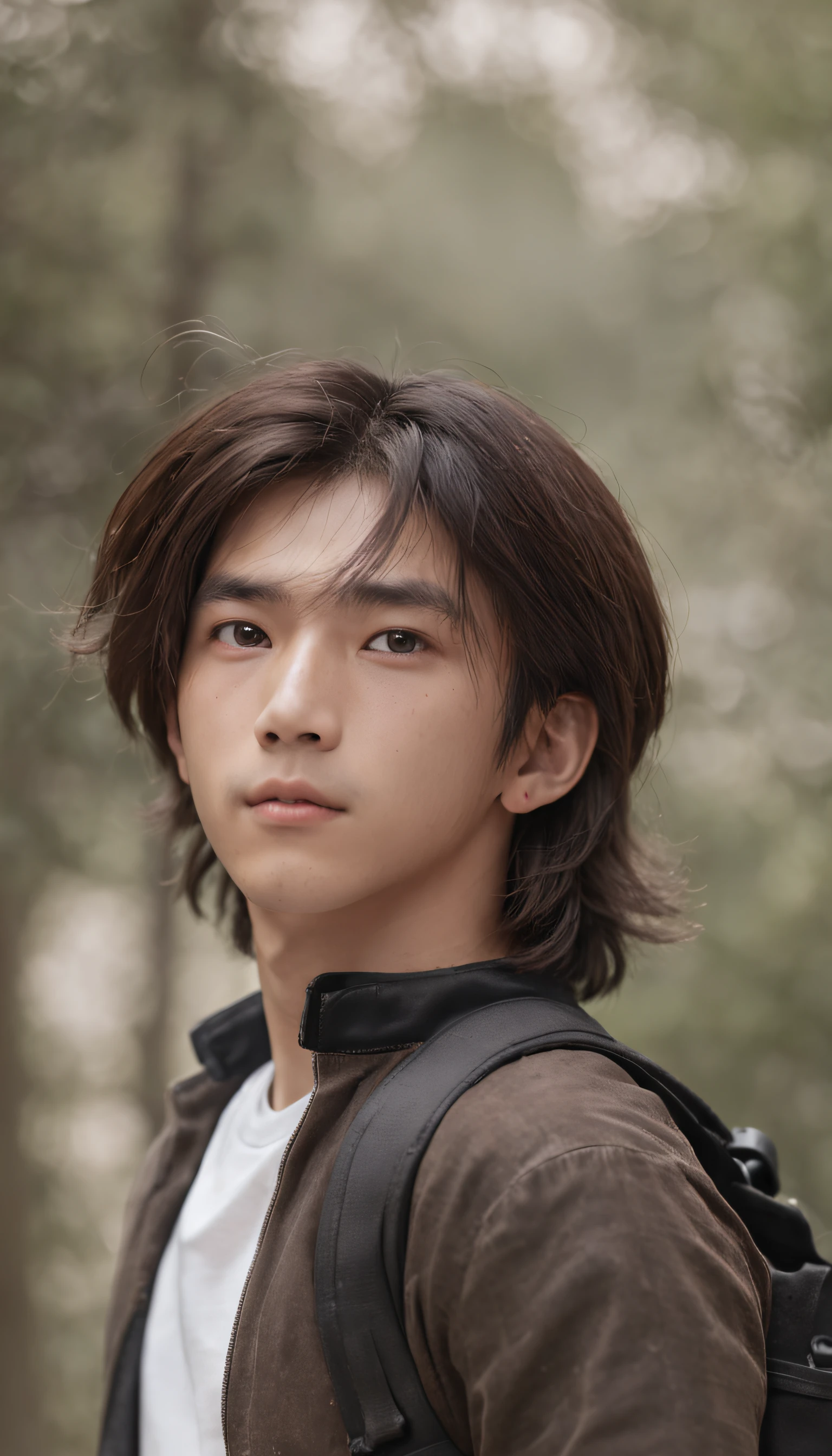 (( A handsome boy)), china boy，（18yr old）with brown eye，Black color hair，Jump up with joy, in a panoramic view, Real-world environment, hyper realisitc, Photography, Masterpiece, 8K, 8K, Yes, A high resolution, Best quality