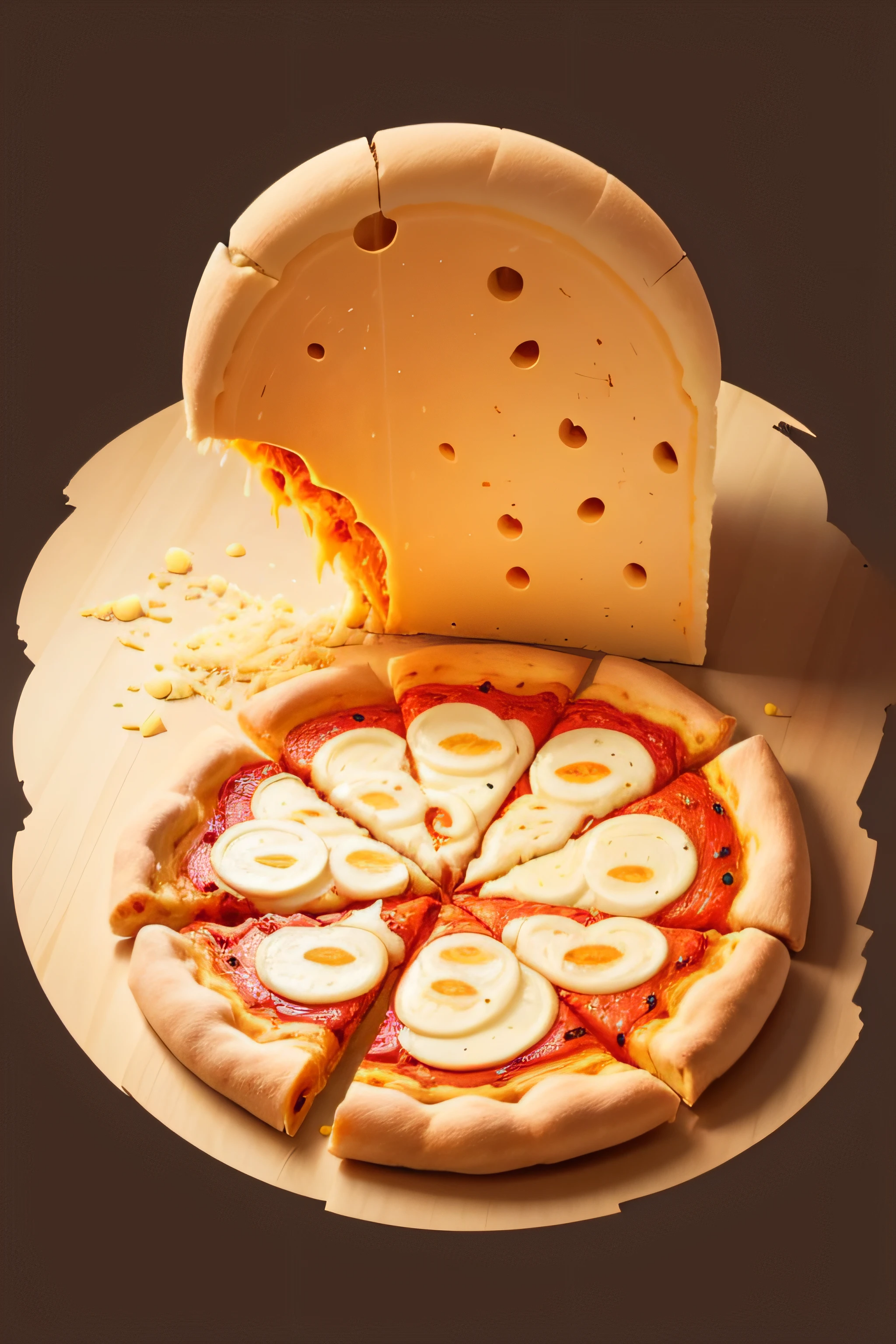 make a outline art illustration of one slice of cheesy pizza